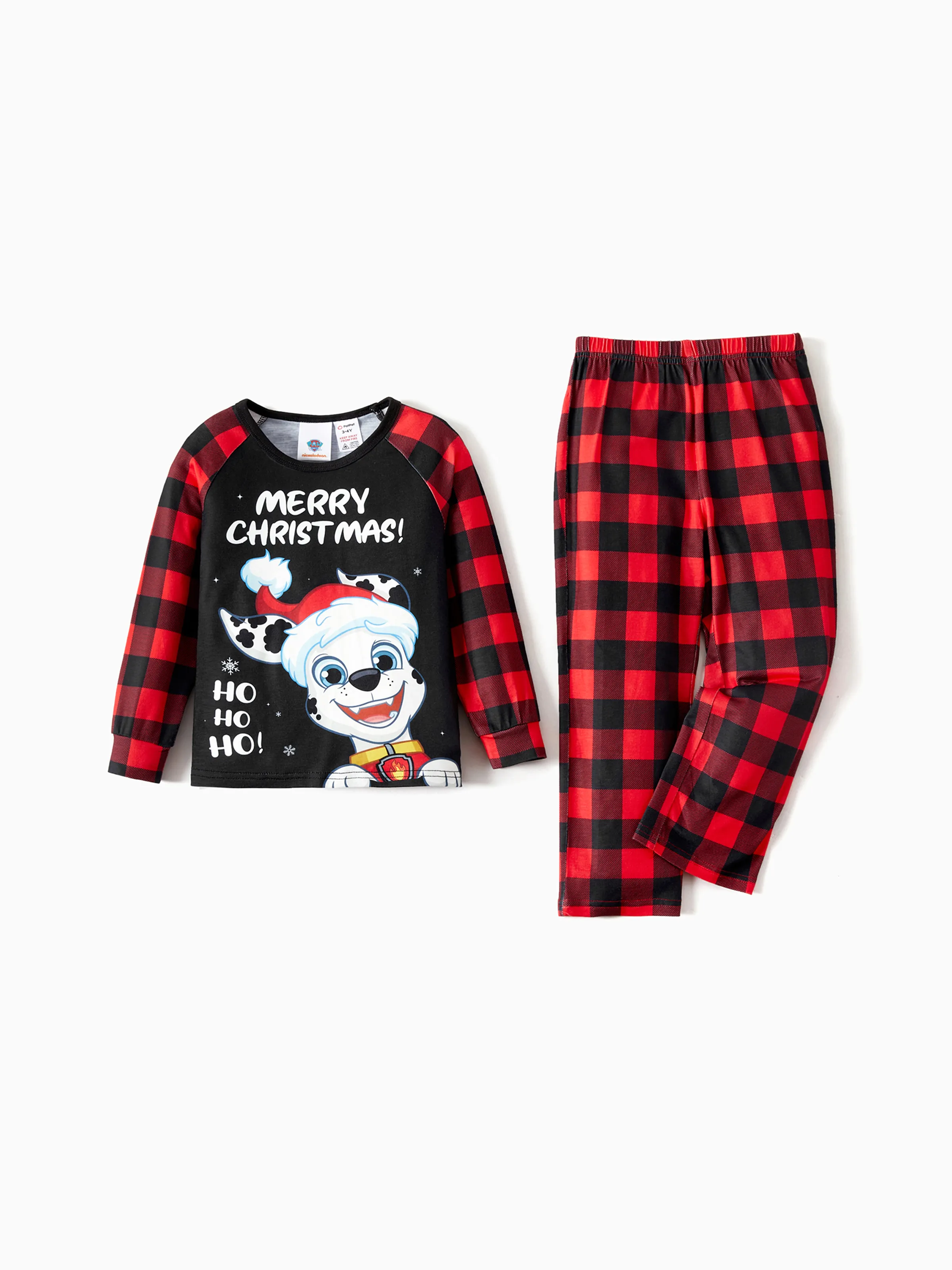 

PAW Patrol Family Matching Christmas Red Plaid Long-sleeve Cartoon Graphic Pajamas Sets (Flame Resistant)