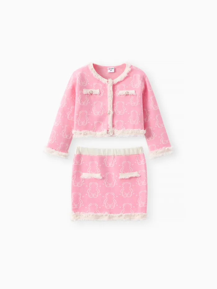 Toddler/Kid Girl 2pcs Elegant Suit Jacket and Skirt Set