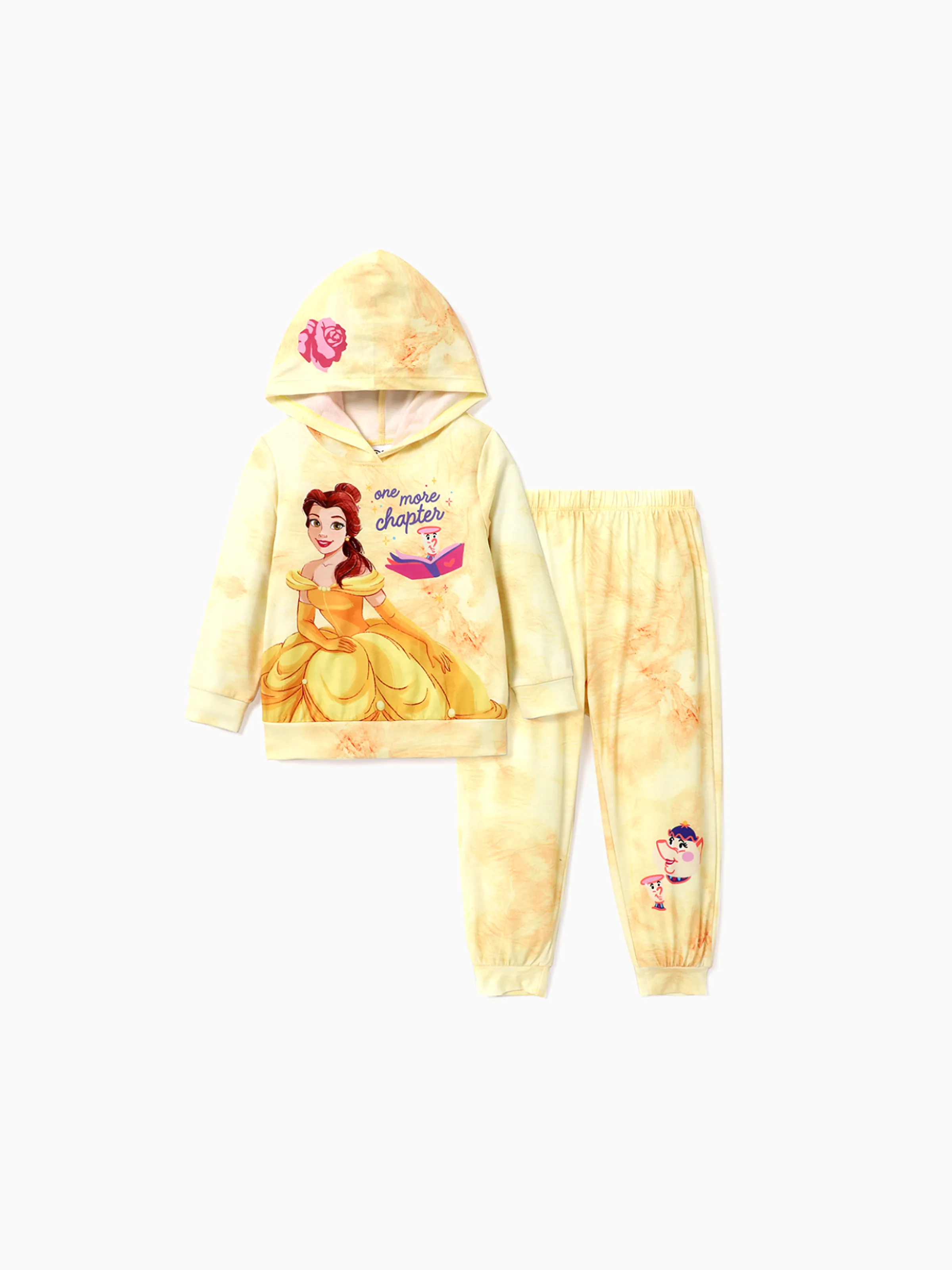 Disney Princess Toddler/Kids Girl 2pcs Character Print Long-sleeve Top and Pants Set Yellow