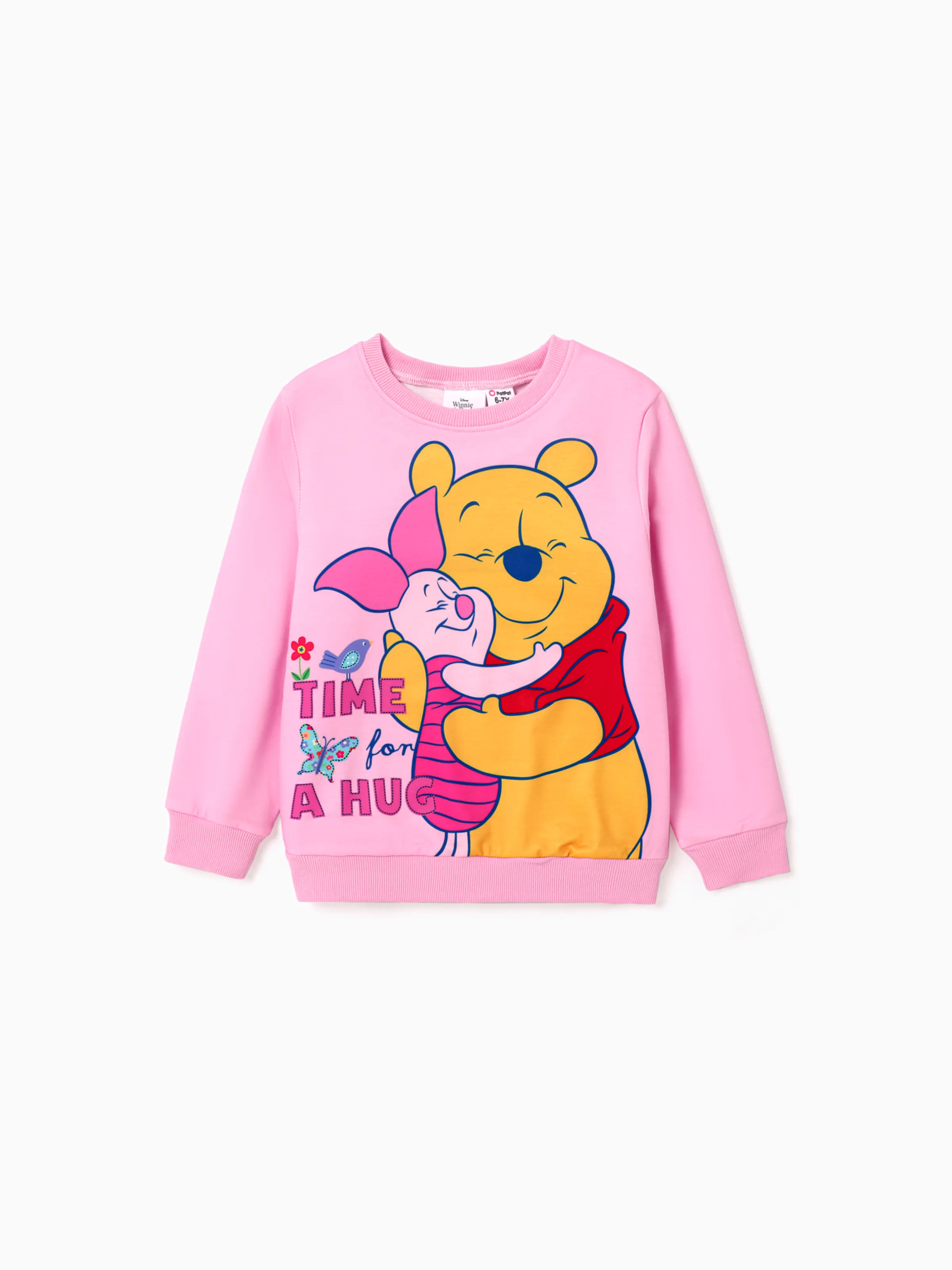 Disney Winnie the Pooh Kid Girl Character Print Long-sleeve Sweatshirt