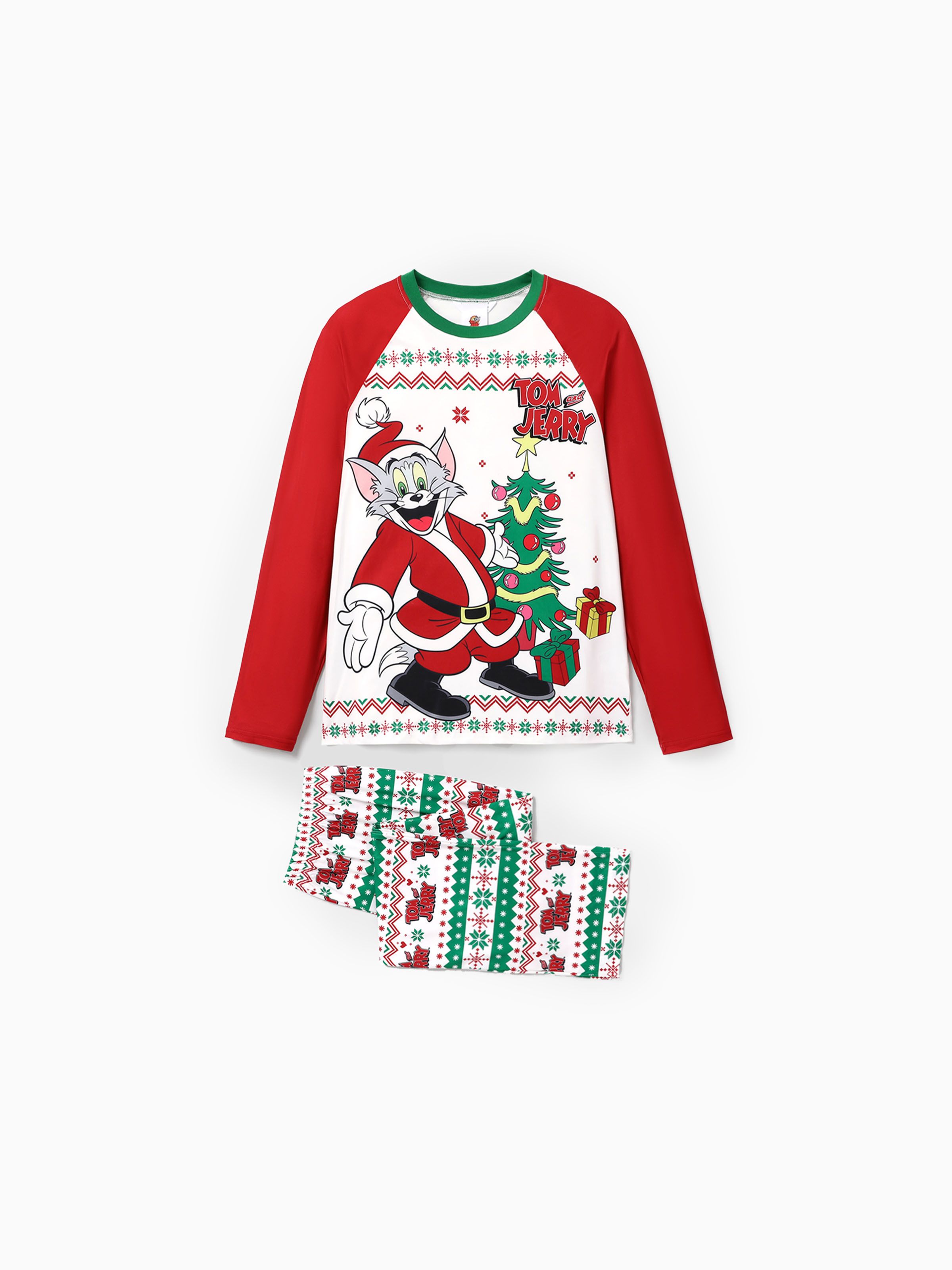 

Tom and Jerry Family Matching Joyly Christmas Character Print Pajamas Sets (Flame Resistant)