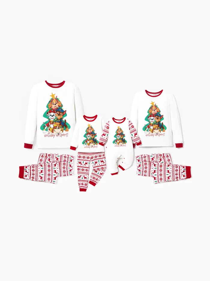 Patrulla de cachorros Navidad Looks familiares Perro Manga larga Conjuntos combinados para familia Pijamas (Flame Resistant)