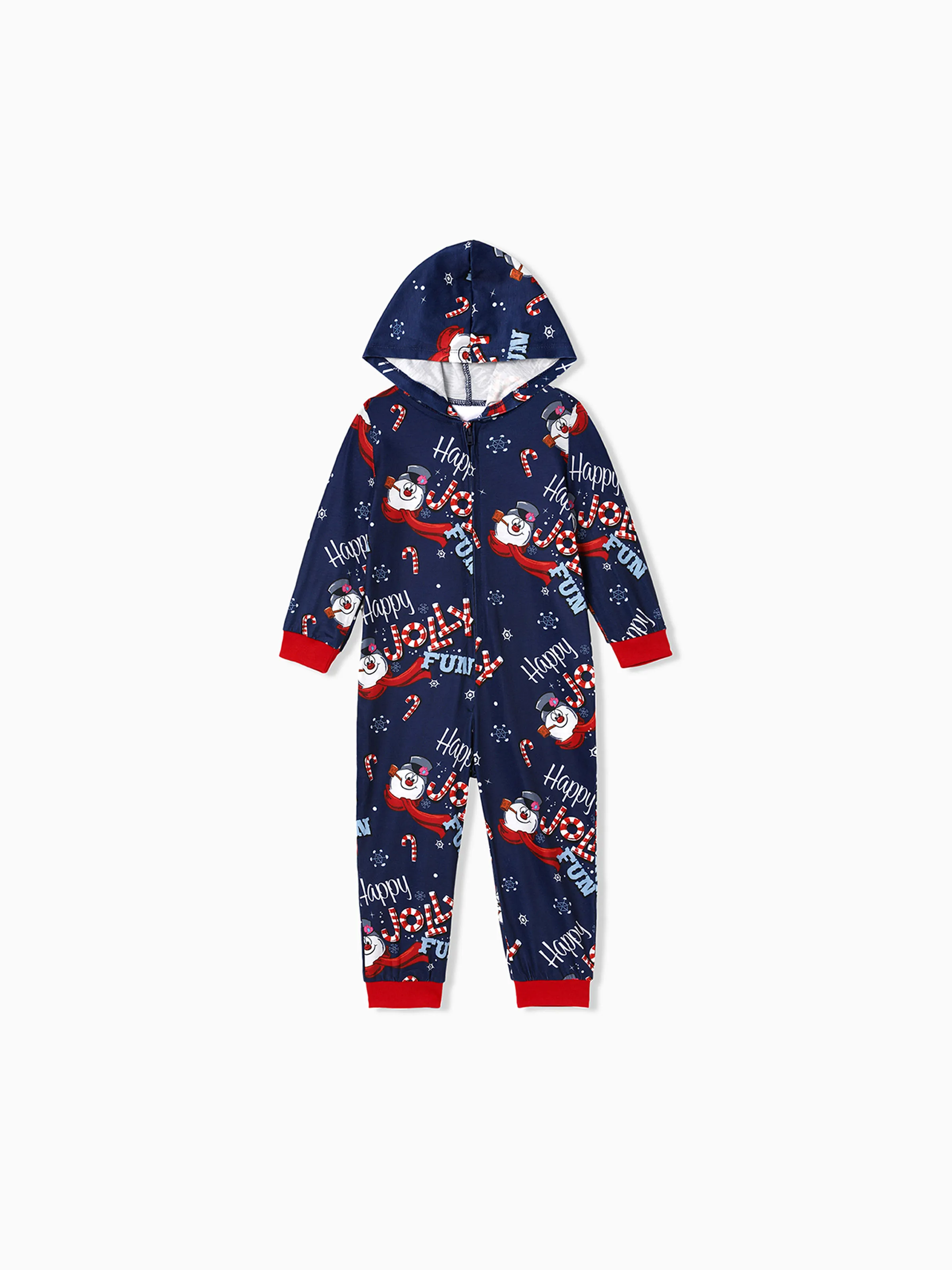 

Frosty The Snowman Family Matching Christmas Allover Zip-up Hooded Onesies Pajamas(Flame Resistant)