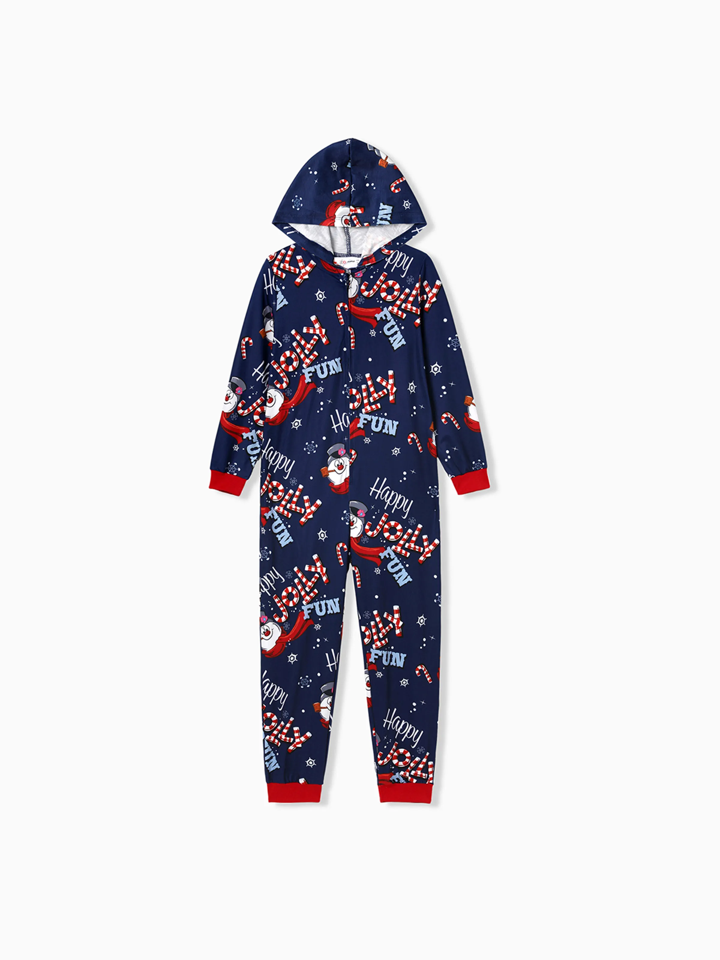 

Frosty The Snowman Family Matching Christmas Allover Zip-up Hooded Onesies Pajamas(Flame Resistant)