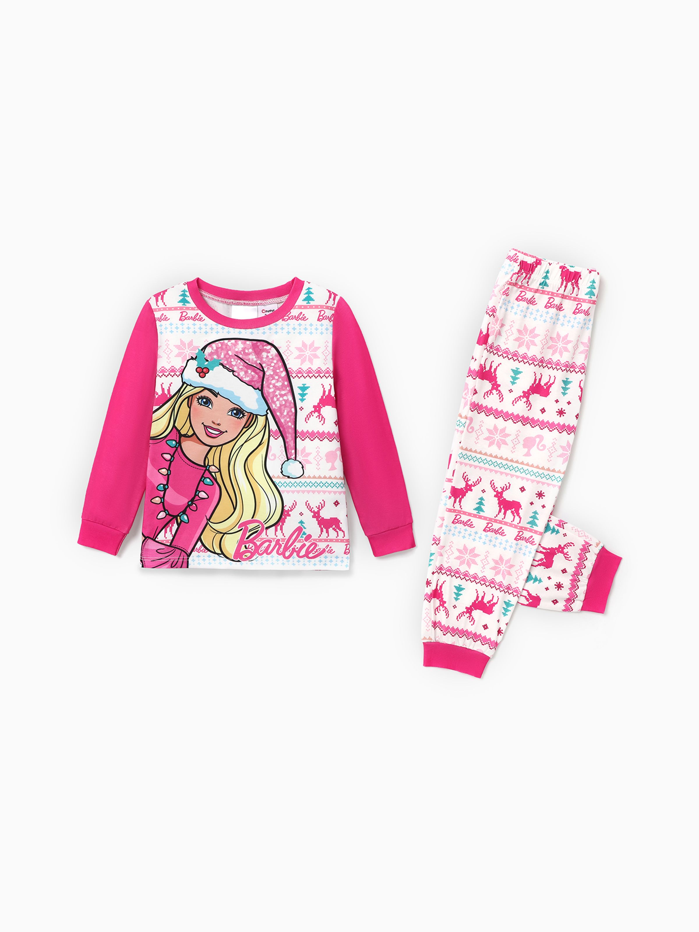 

Barbie Christmas Mommy and Me Snowflake Deer Pattern Print Pajamas Sets (Flame Resistant)