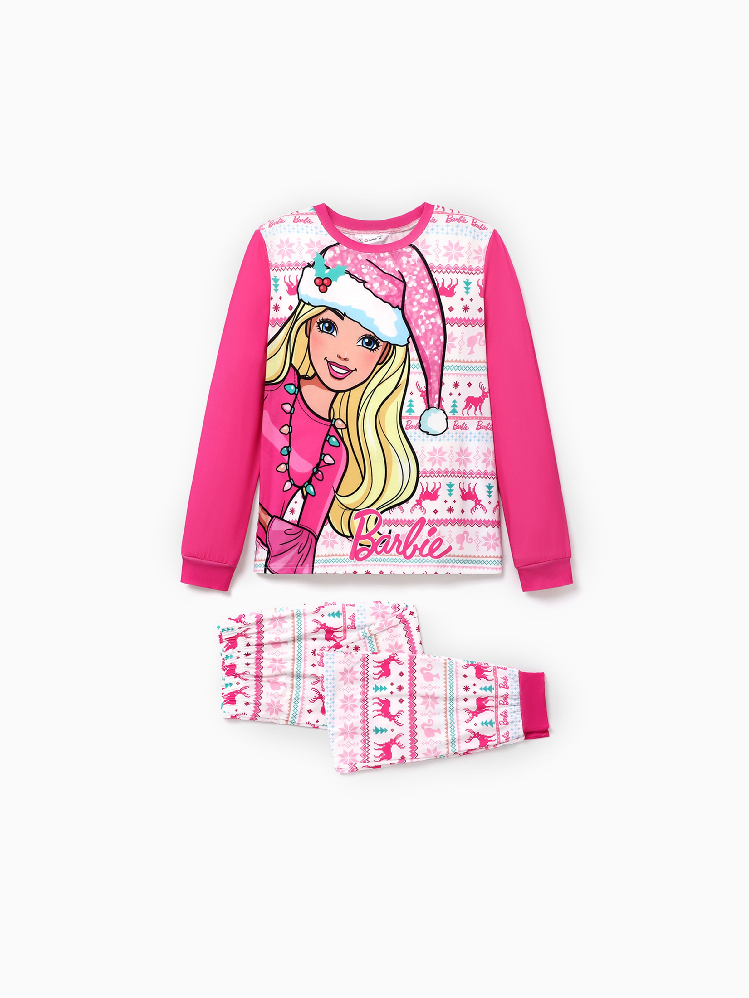 

Barbie Christmas Mommy and Me Snowflake Deer Pattern Print Pajamas Sets (Flame Resistant)