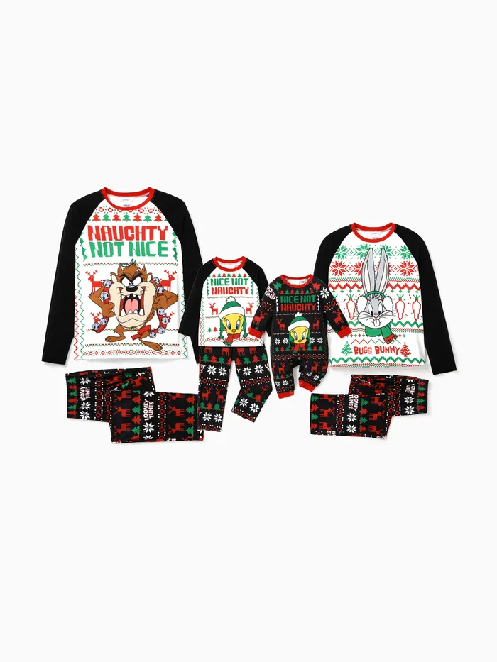 Looney Tunes Natale Look per tutta la famiglia Manica lunga Coordinati per tutta la famiglia Pigiami (Flame Resistant)