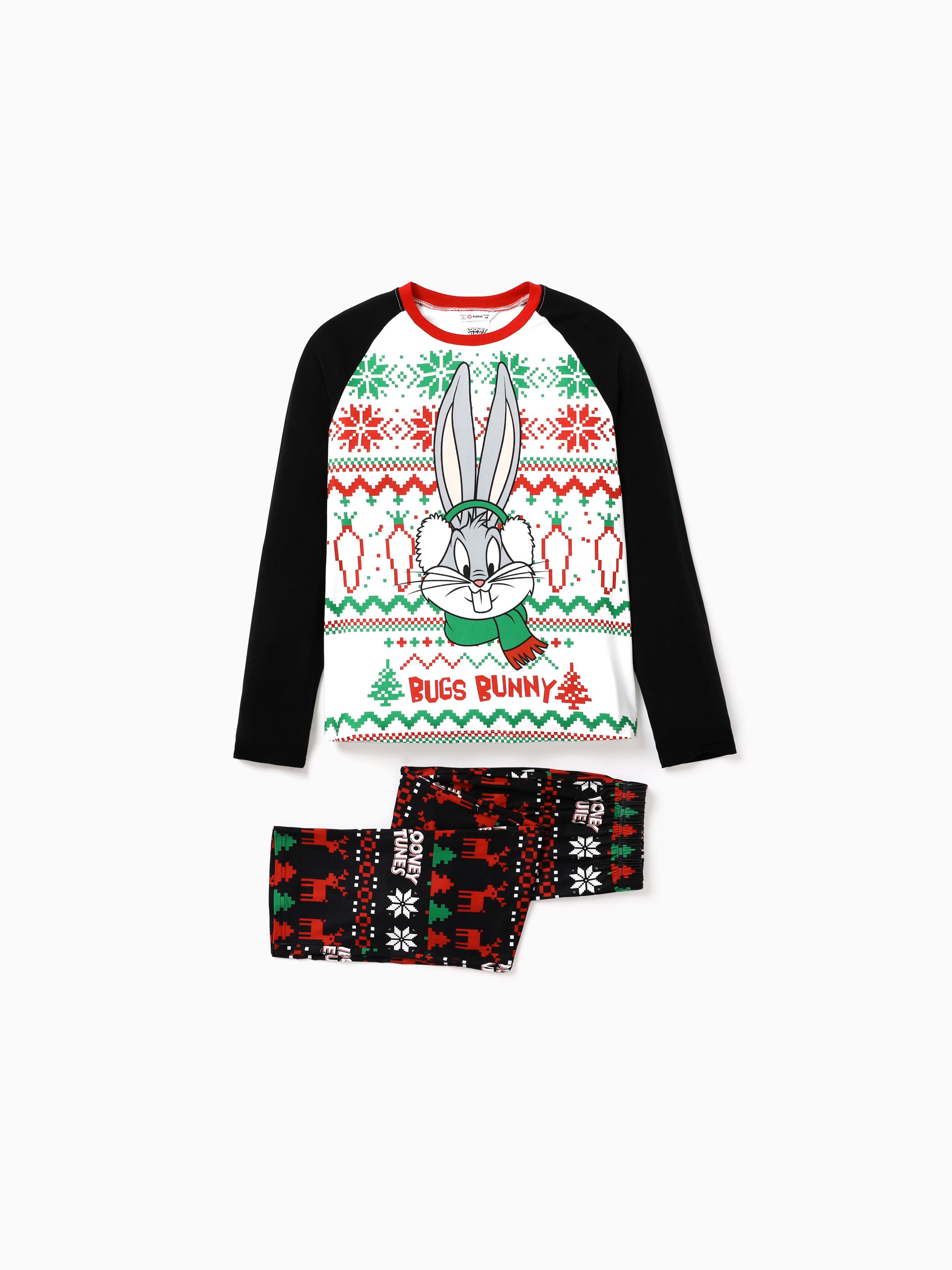 Conjunto de pijamas familiares de Navidad - Mezcla de poliéster y spandex - 1 juego - Patrón navideño unisex infantil 