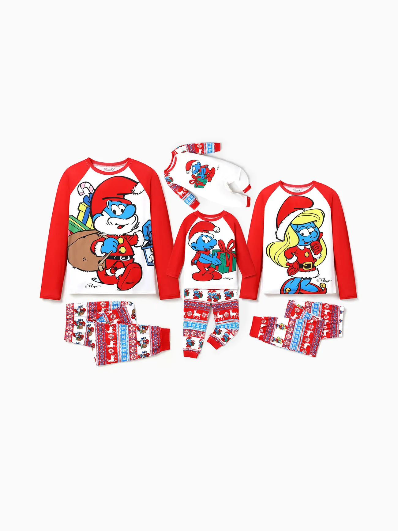 

The Smurfs Family Matching Graphic Long-sleeve Pajamas(Flame Resistant)