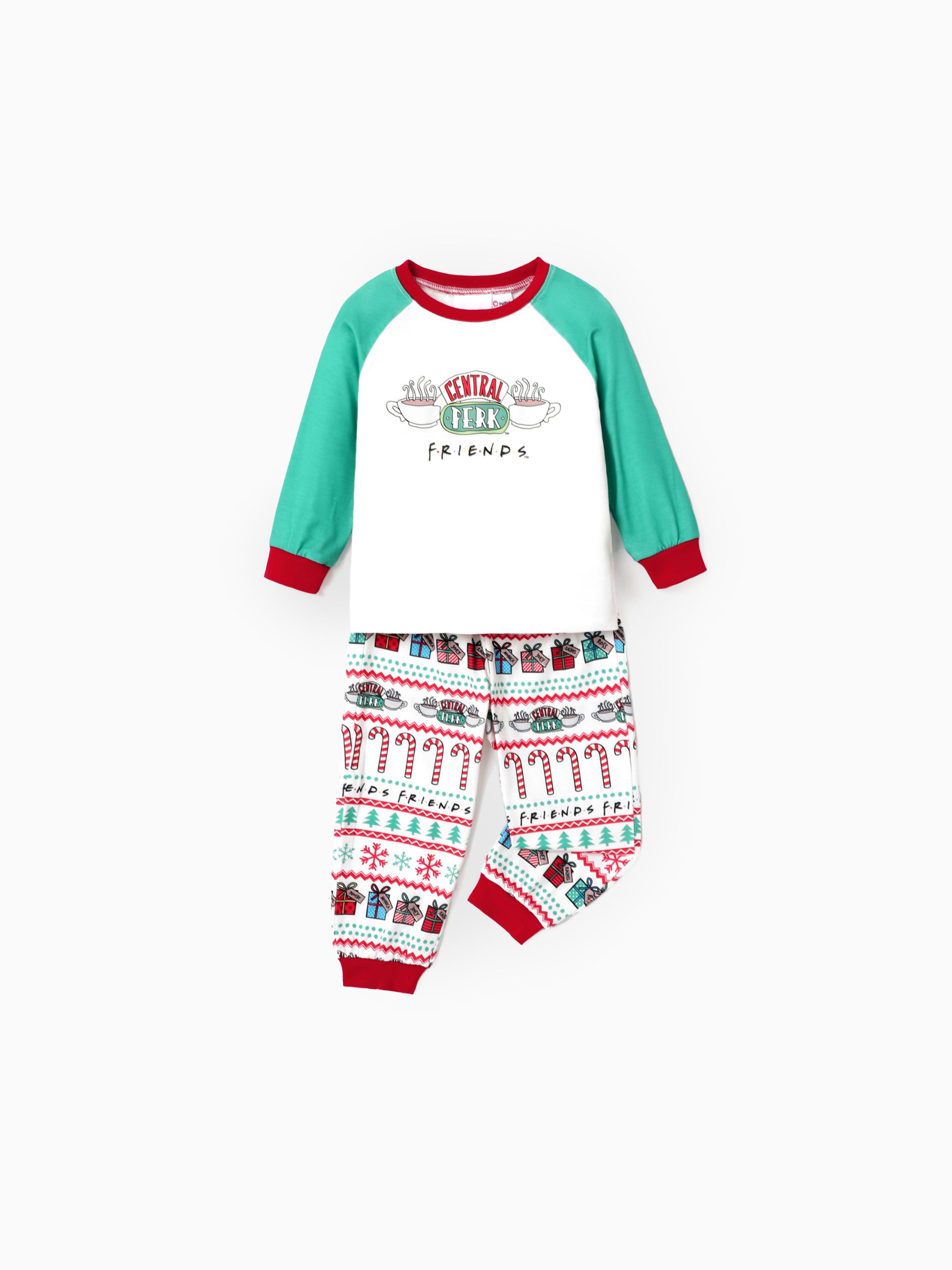 

Friends Christmas Family Matching Character Print Long-sleeve Pajamas Sets(Flame Resistant)