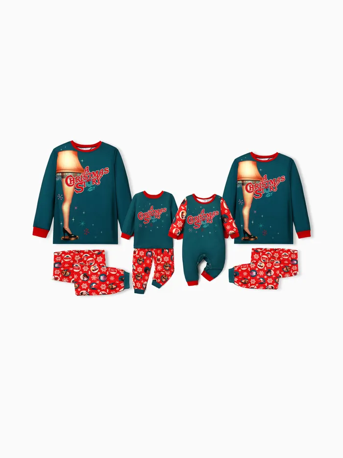 A Christmas Story Family Matching Christmas Stars Fra Gee Lay Top and Allover Pants Pajamas Sets