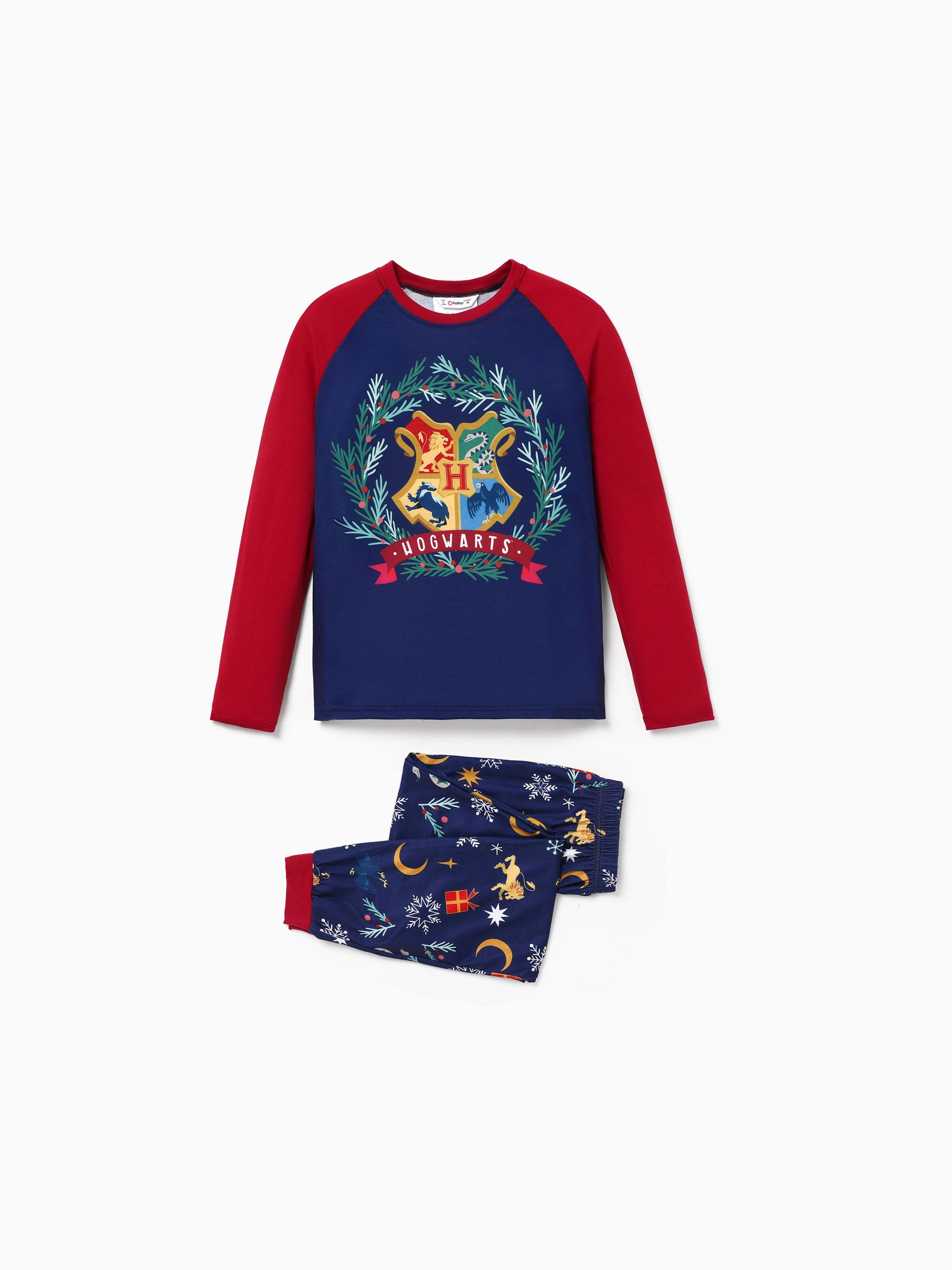 Pyjama Harry Potter Poudlard Fille – Haut Manches Longues + Bas Élastique – Maisons De Sorciers – 5 à 13 Ans – Cadeau Magique