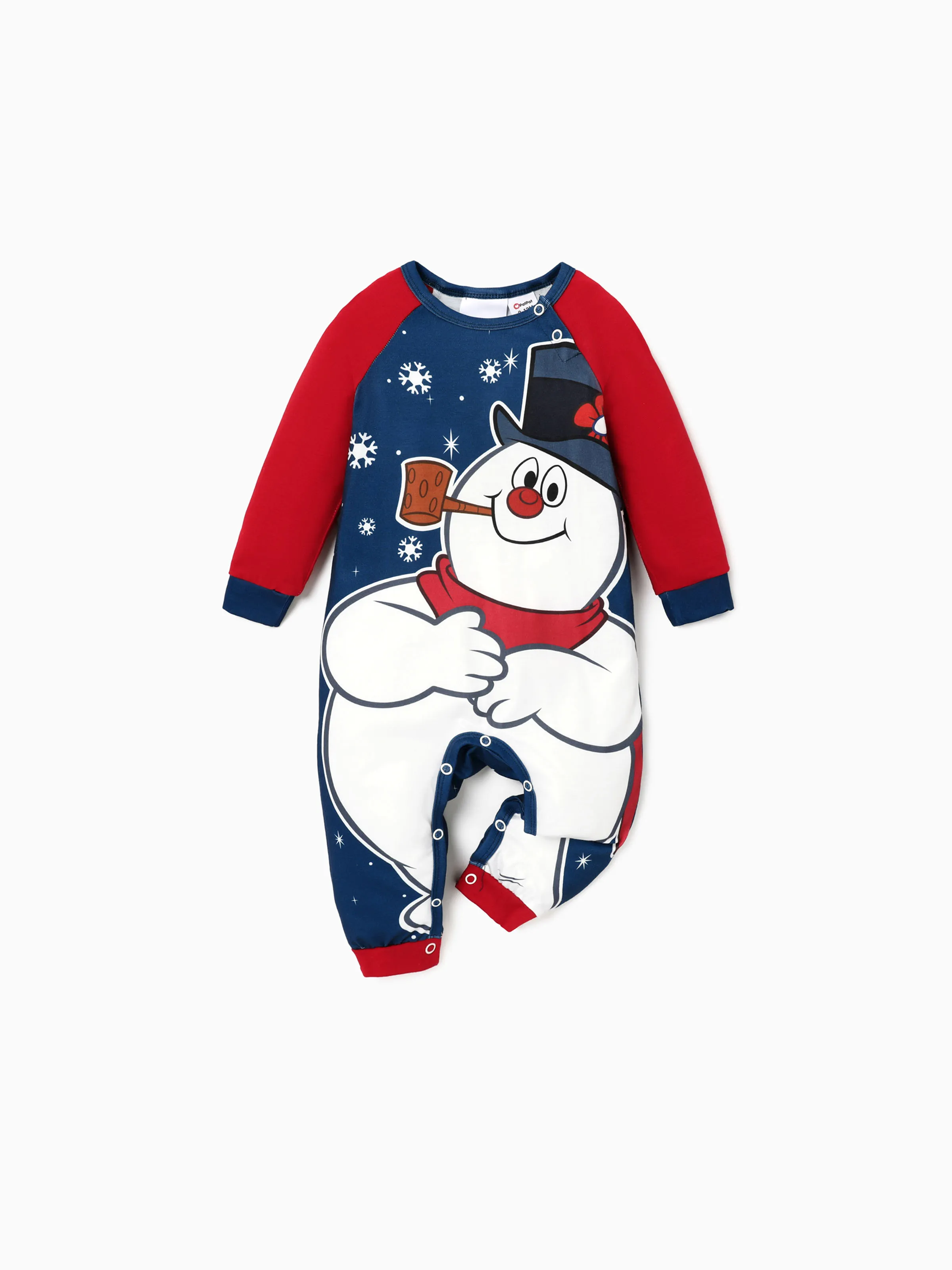 

Frosty The Snowman Pajamas - Matching Christmas PJs (Red Raglan Sleeve)