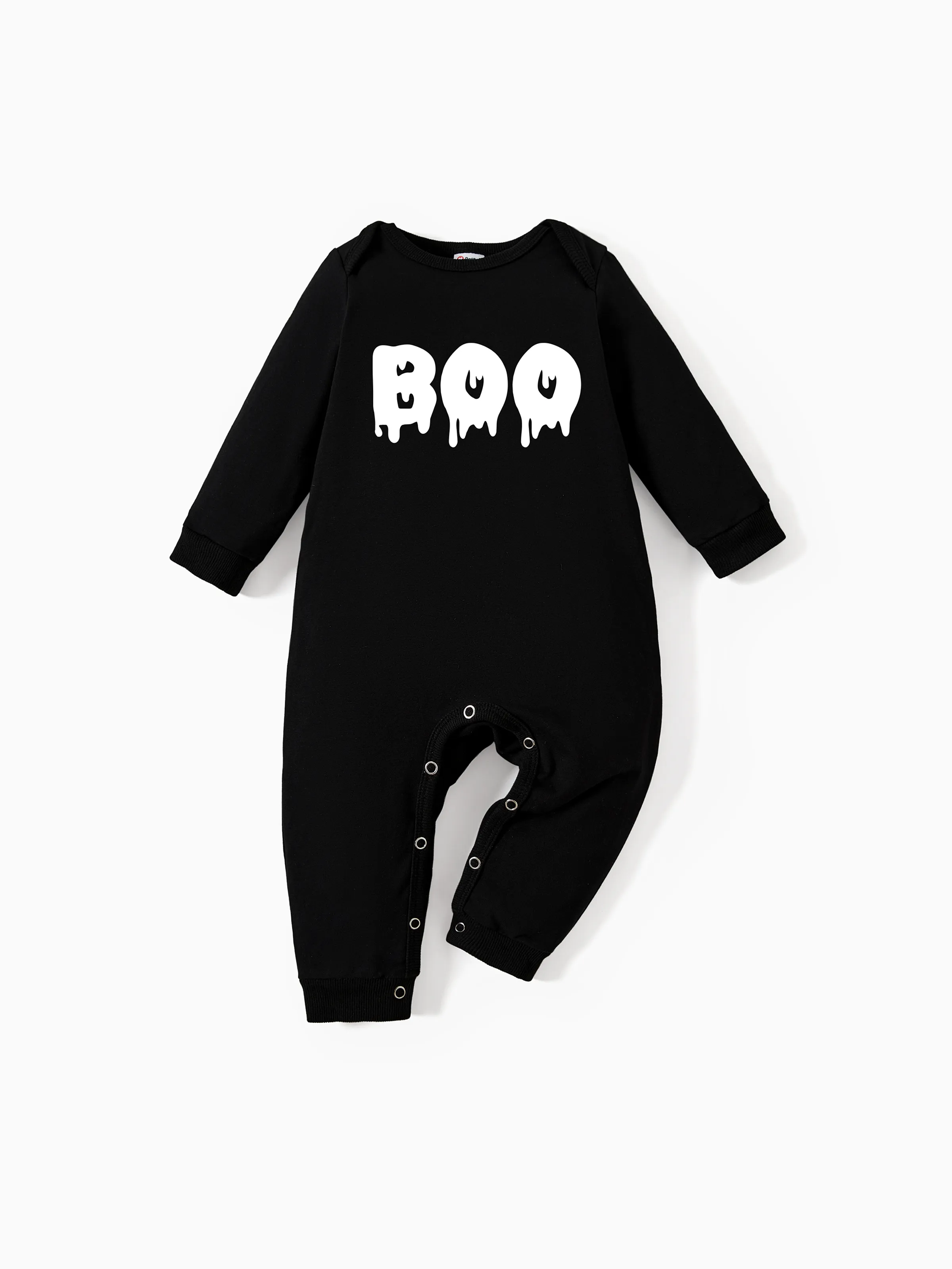 

Halloween Family Matching Fun and Quirky Slogan Cotton Long Sleeves Black Tops