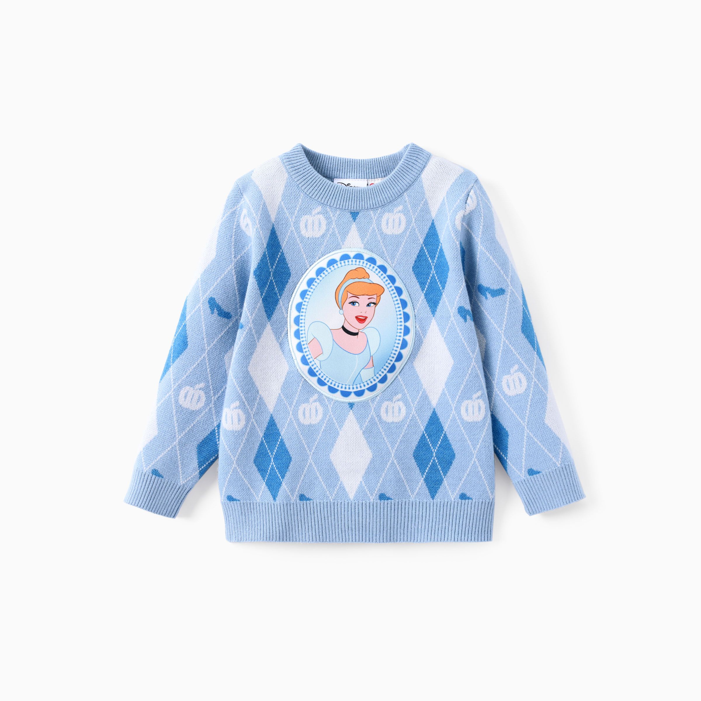 

Disney Princess Toddler Girl 1pc Moana Ariel Rapunzel Cinderella Rhombus Pullover Sweater