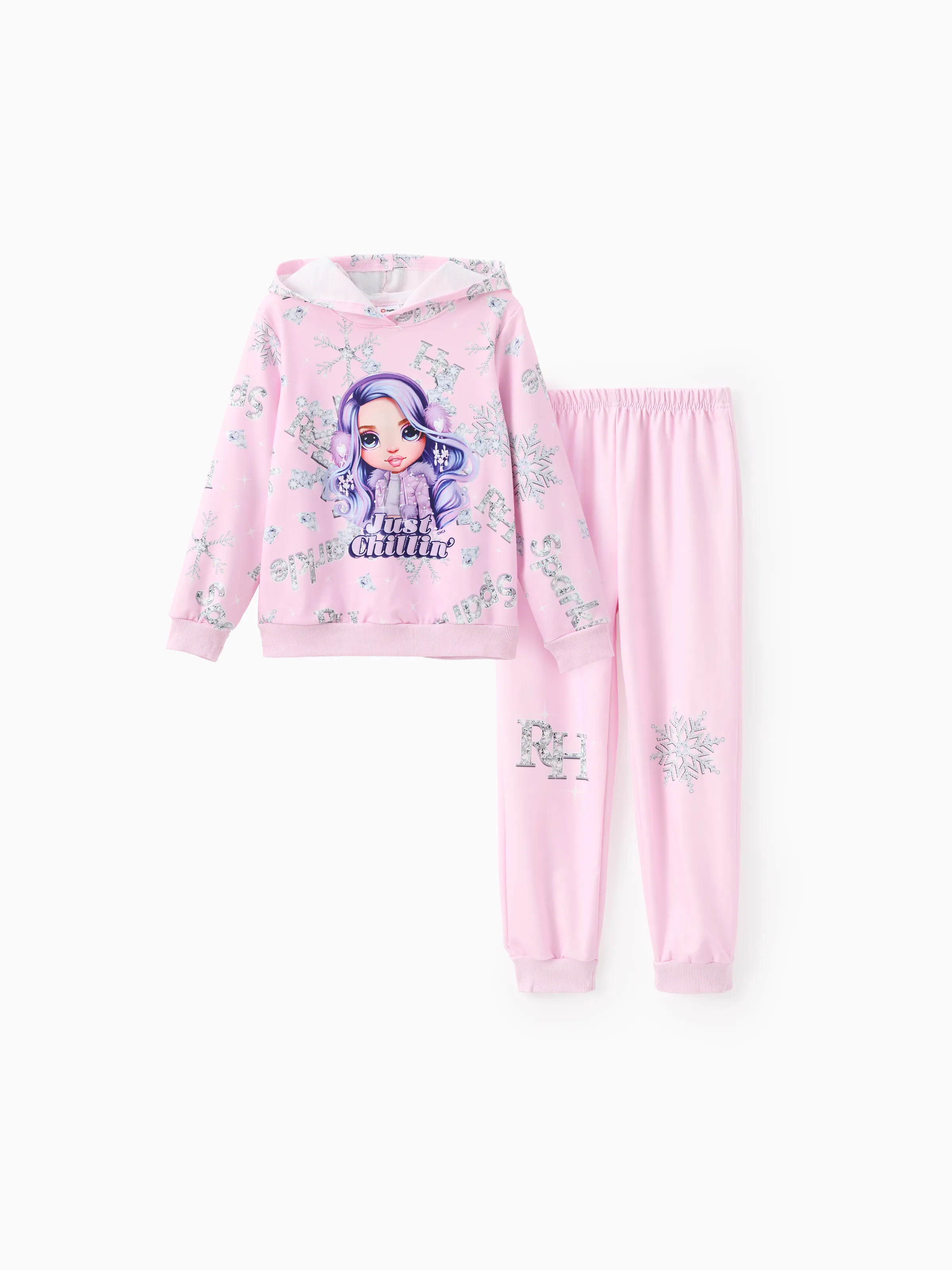 

Rainbow High Toddler/Kid Girl 2pcs All-over Hoodie Sweatshirt and Pants Set