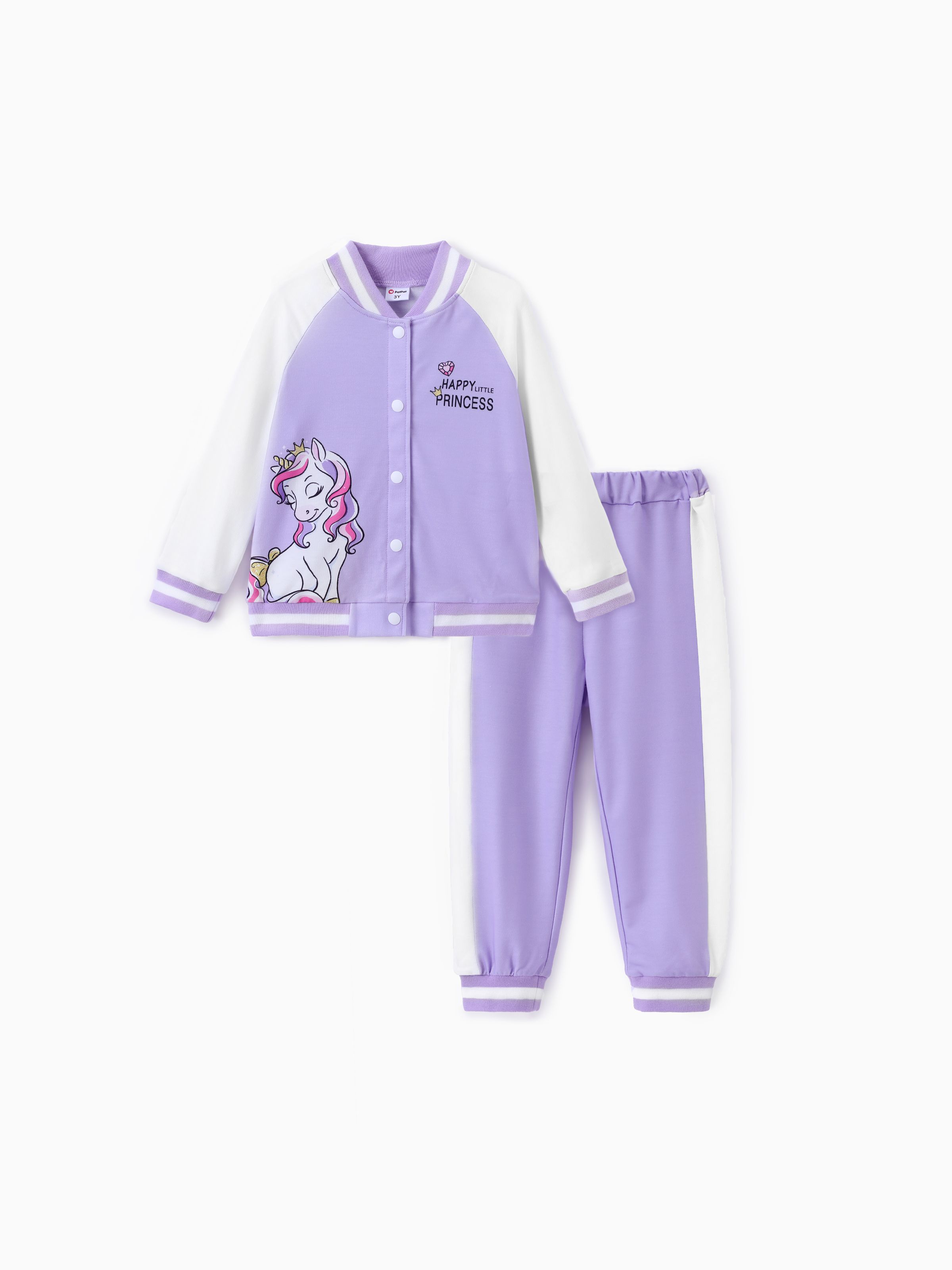 

Toddler Girl 2pcs Unicorn Jacket and Pants Set