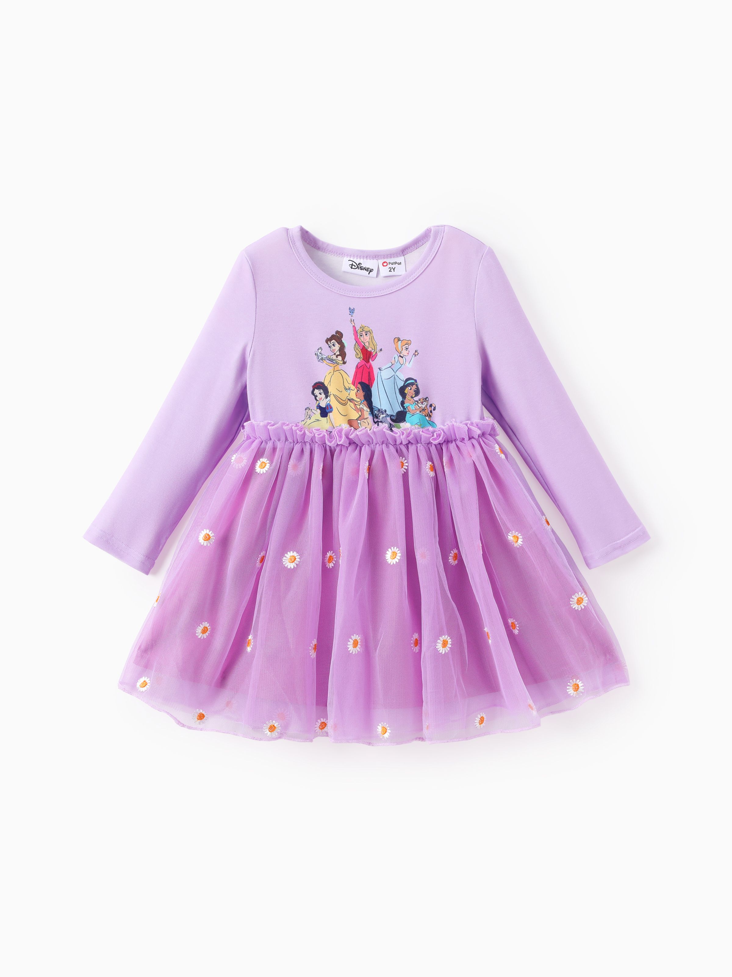 

Disney Princess Toddler Girls Ariel/Cinderella 1pc Naia™ Floral Tulle Long-sleeve Dress