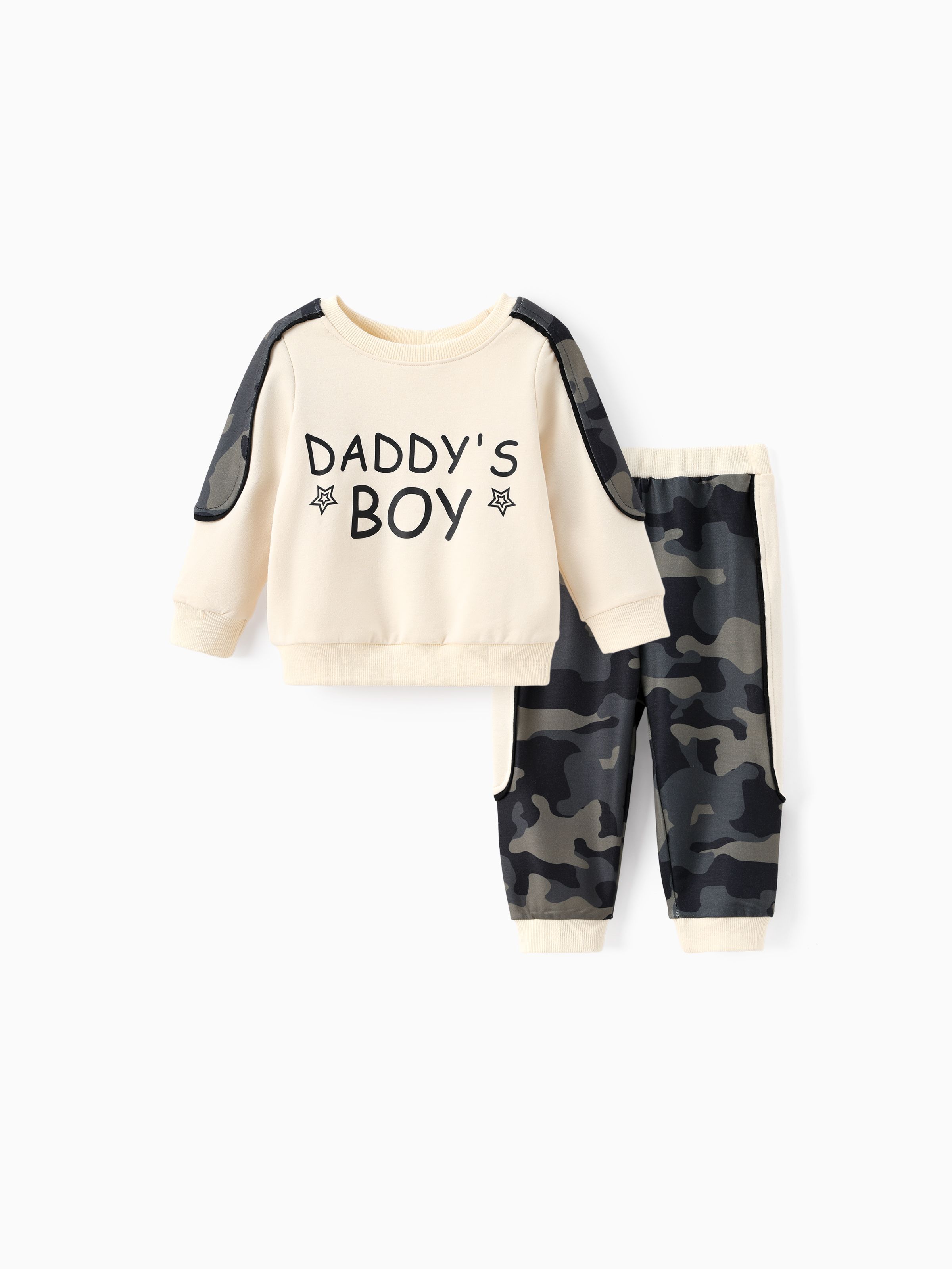 

2pcs Baby Boy Casual Style Camouflage Set