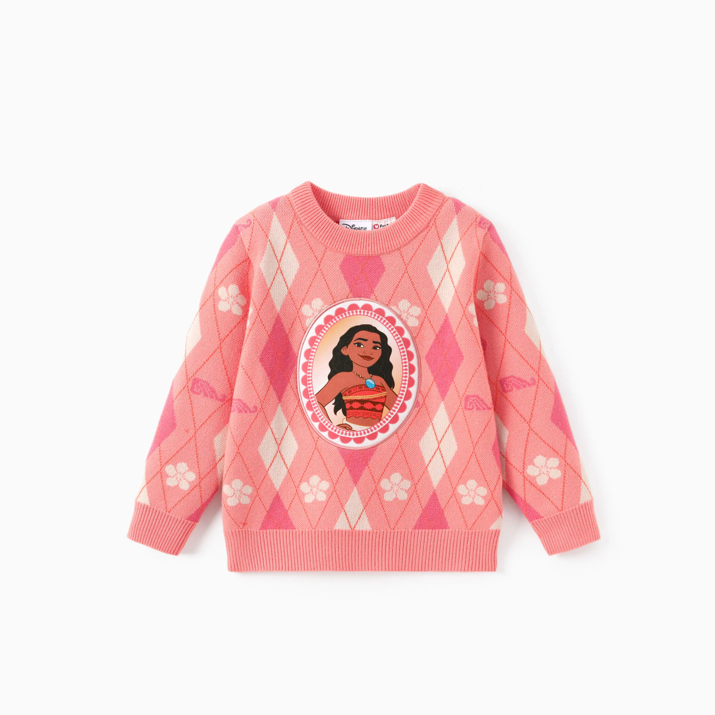 

Disney Princess Toddler Girl 1pc Moana Ariel Rapunzel Cinderella Rhombus Pullover Sweater