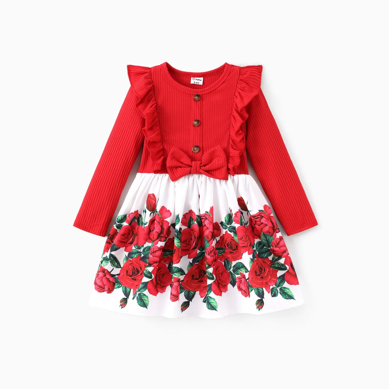 Toddler Girl Sweet Floral Ruffled Dress