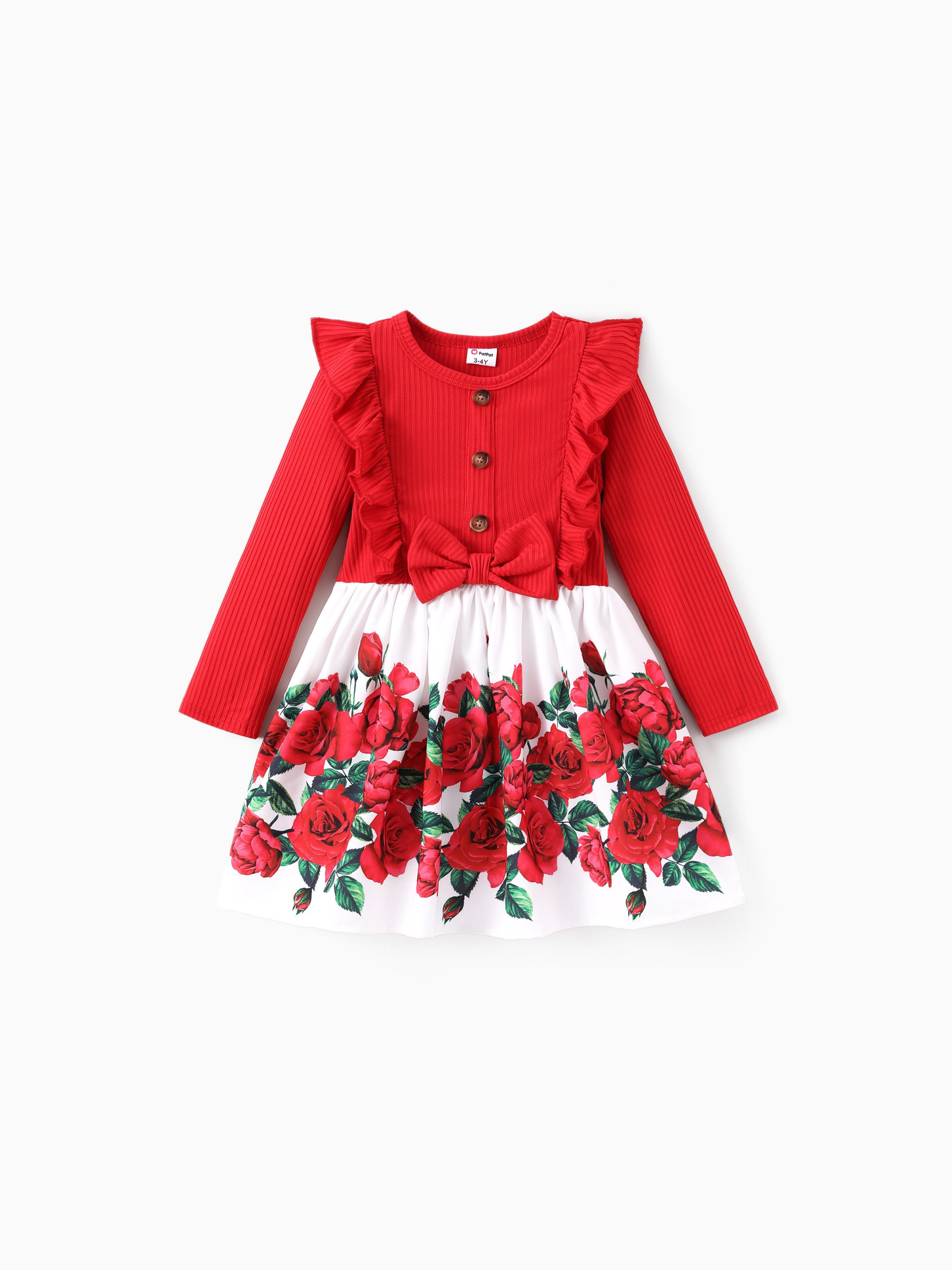 

Toddler Girl Sweet Floral Ruffled Dress