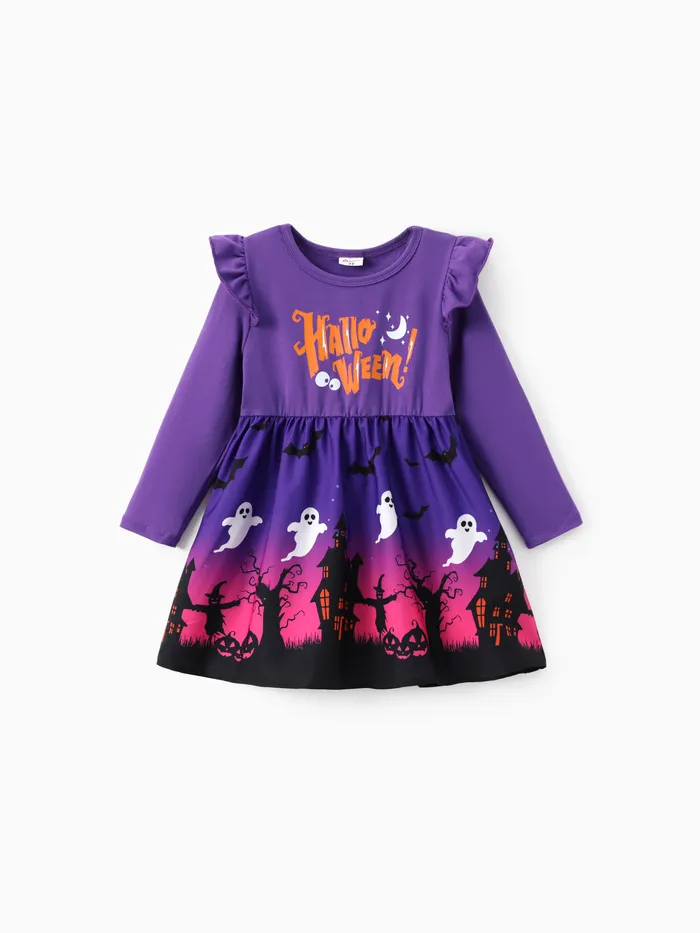 Toddler Girl Halloween Flutter Sleeve Dress