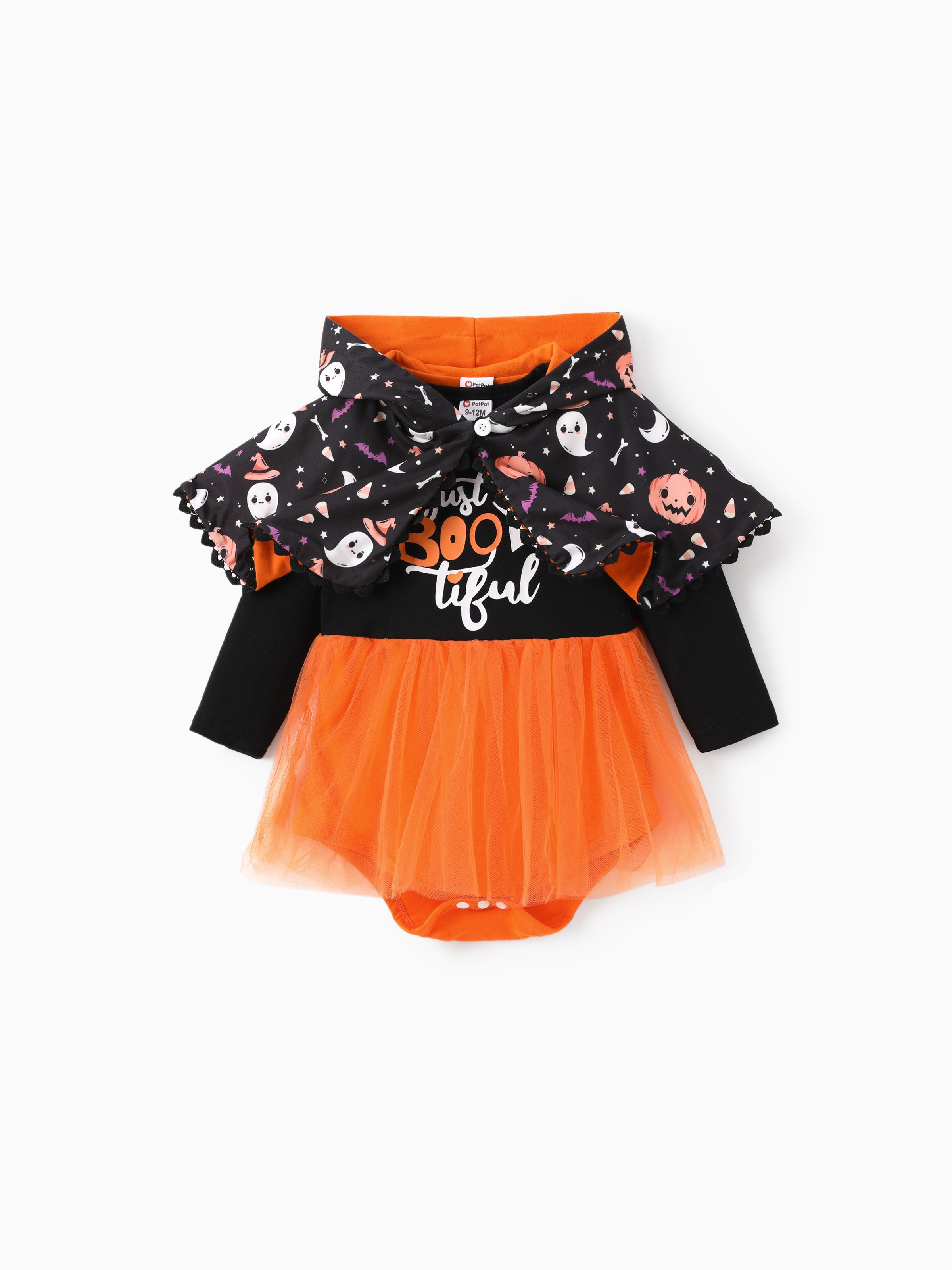 

Baby Girl Halloween 2pcs Cloak and Mesh Dress Set