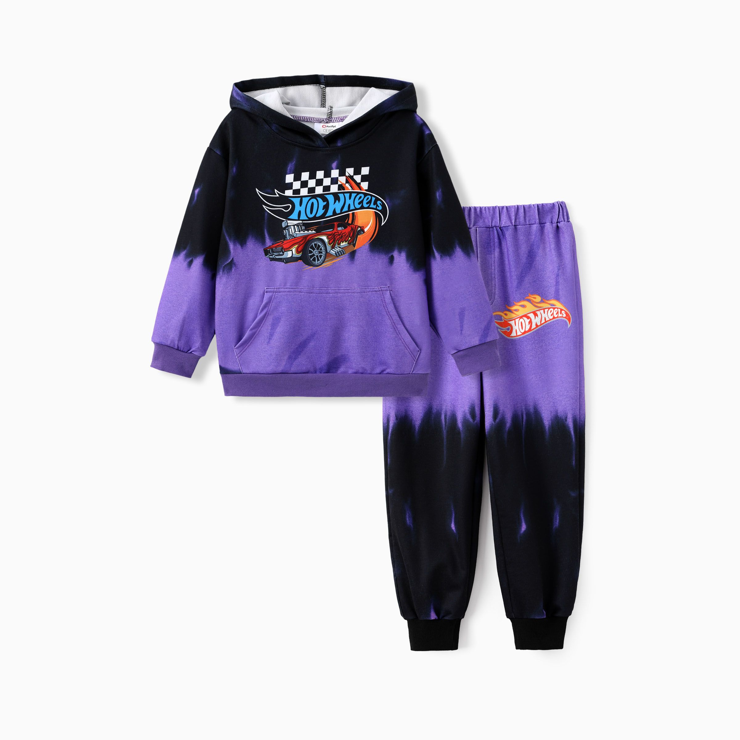 

Hot Wheel Kid Boy 2pcs Race Car Tye-die Hoodie And Pants Set