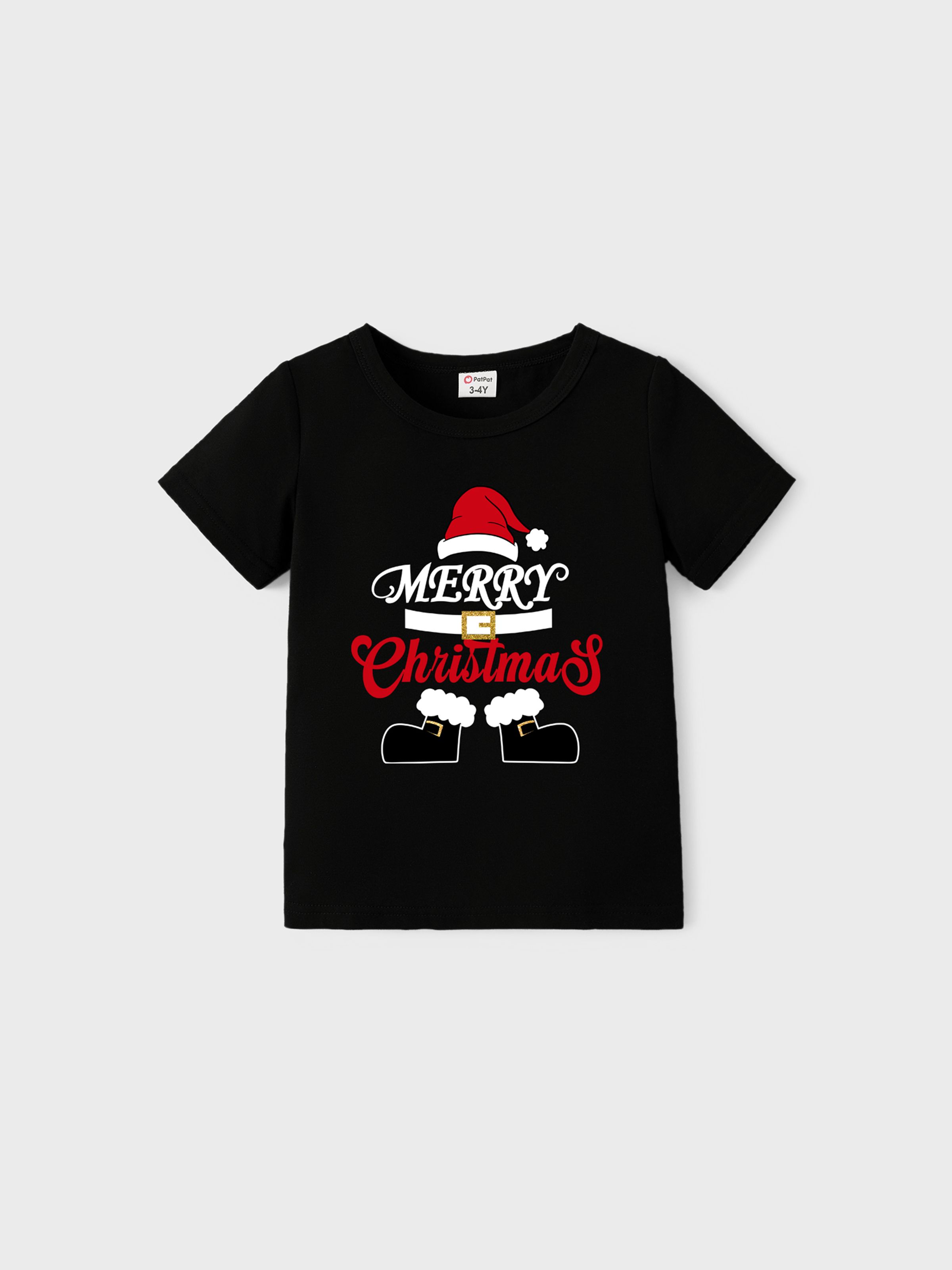 

Christmas Family Matching Short Sleeves Merry Christmas Santa Claus Design Tops