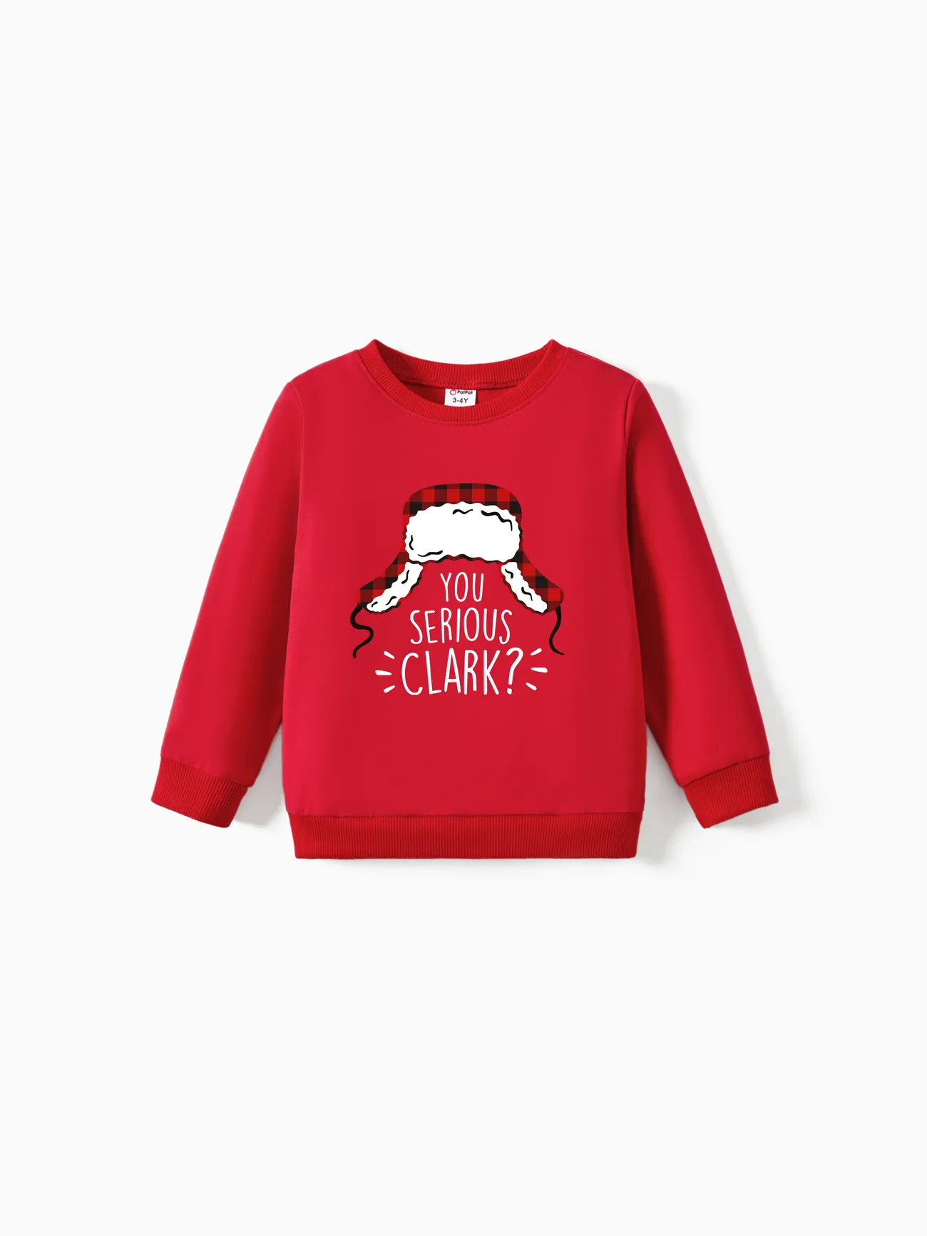 

Christmas Family Matching Cotton Long Sleeves Red You Serious Clark Tops