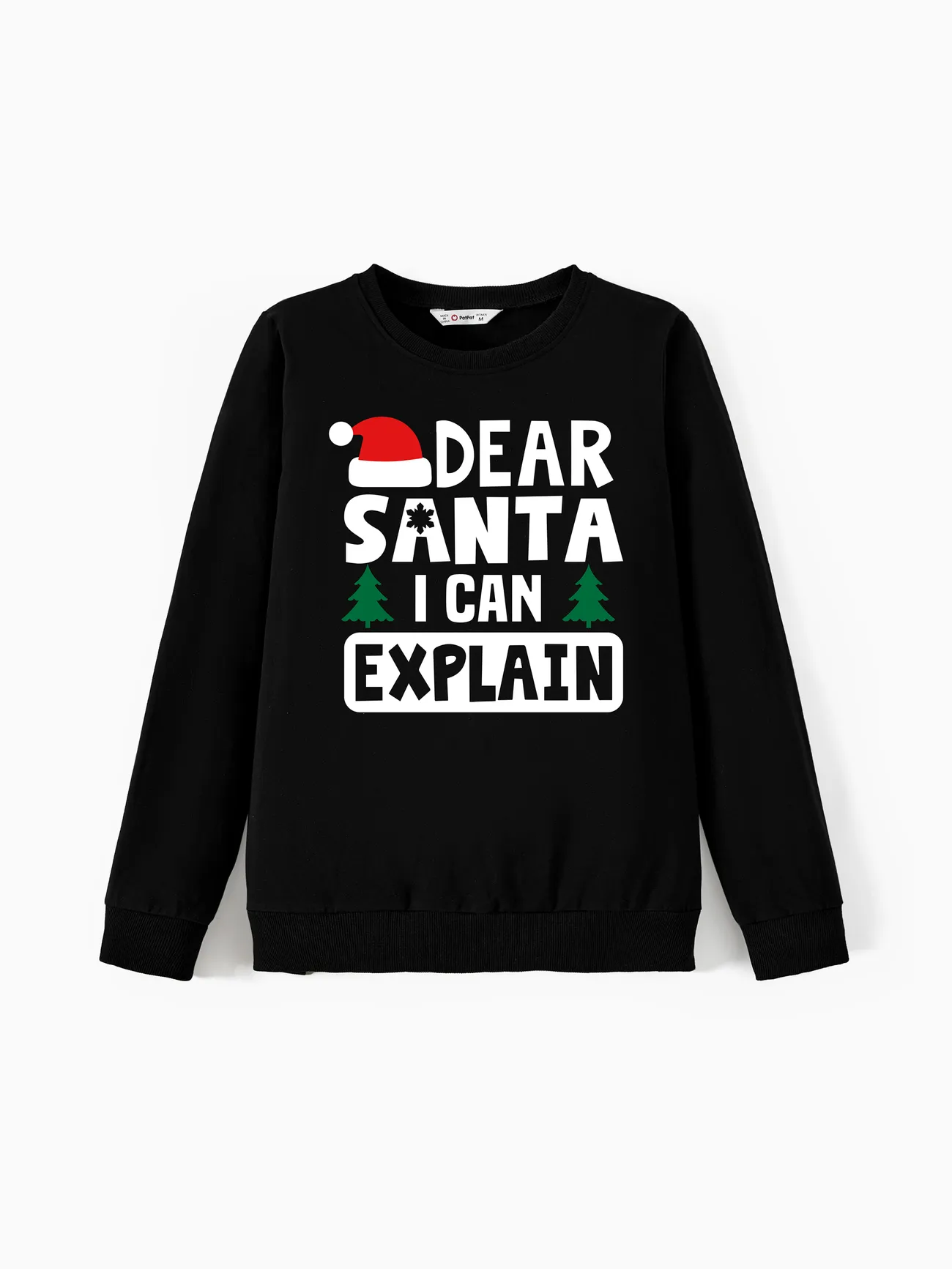 

Christmas Family Matching Cheeky Dear Santa I can Explain Cotton Black Long Sleeves Tops