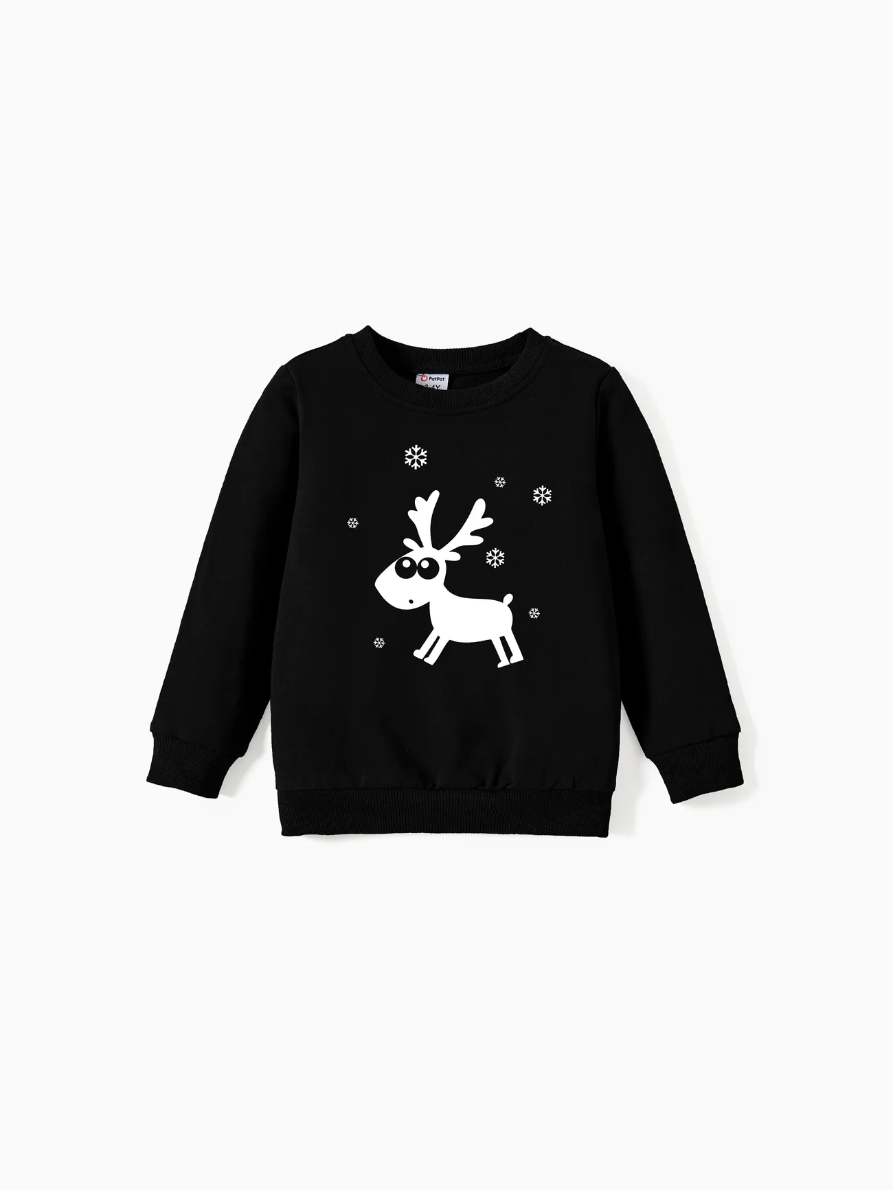 

Christmas Family Matching Long Sleeves Cute Reindeer Graphic Tops