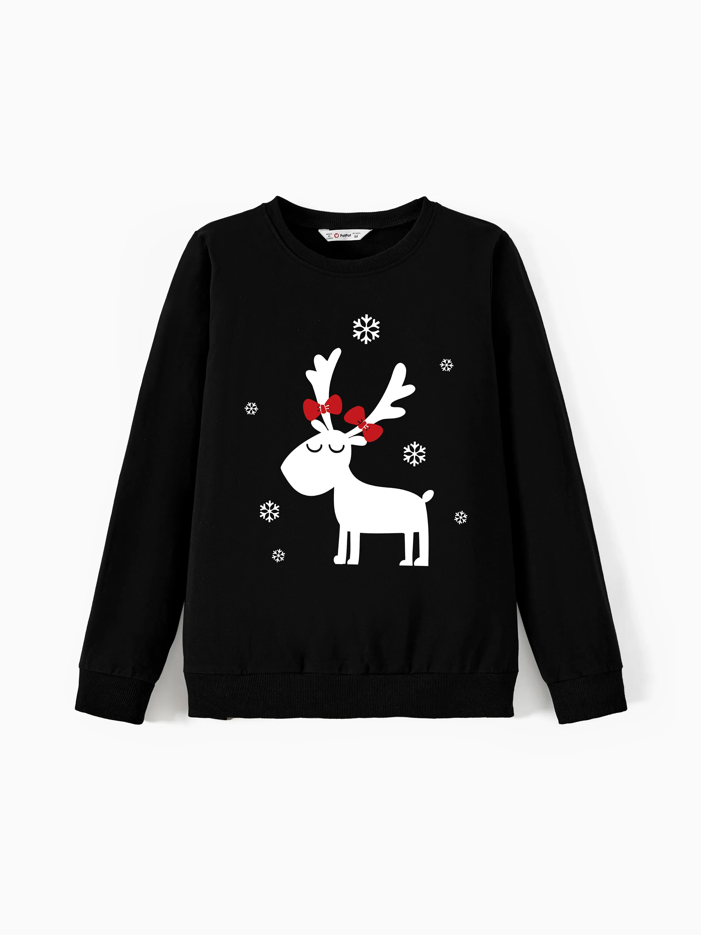 

Christmas Family Matching Long Sleeves Cute Reindeer Graphic Tops