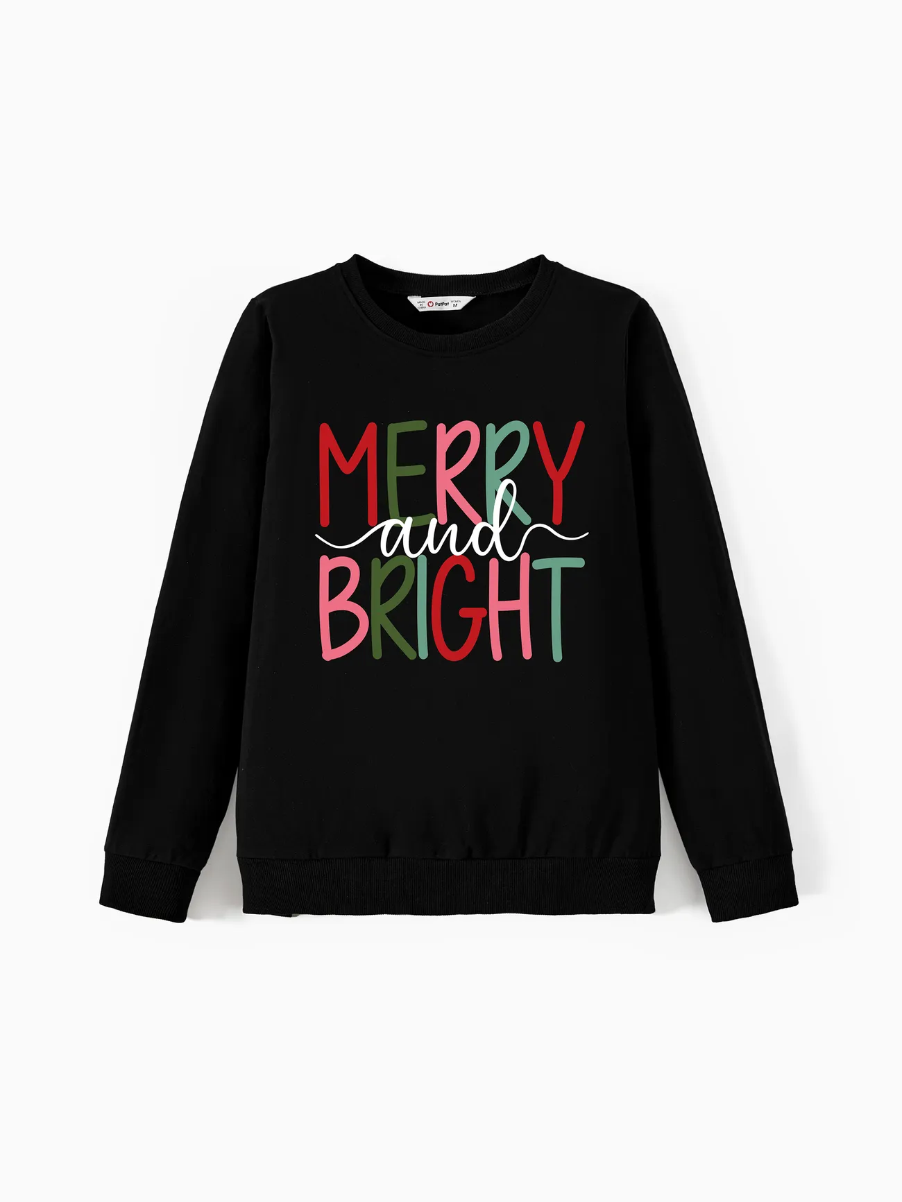 

Christmas Mommy and Me Tops Merry and Bright Letter Print Long Sleeves Sweatshirt/Romper