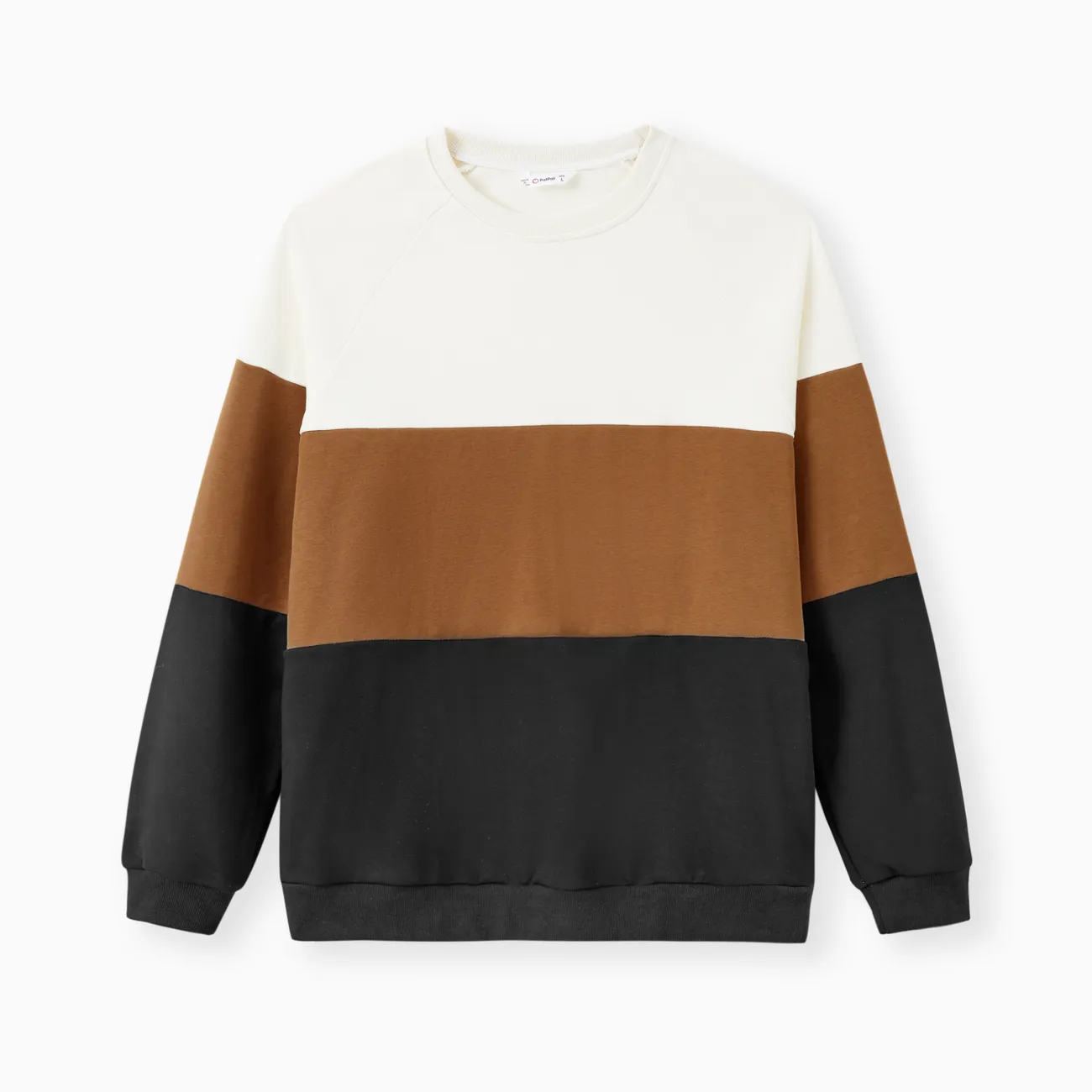 Family Matching Brown Corduroy Color block Sweatshirt or Adjustable Pinafore Dress
