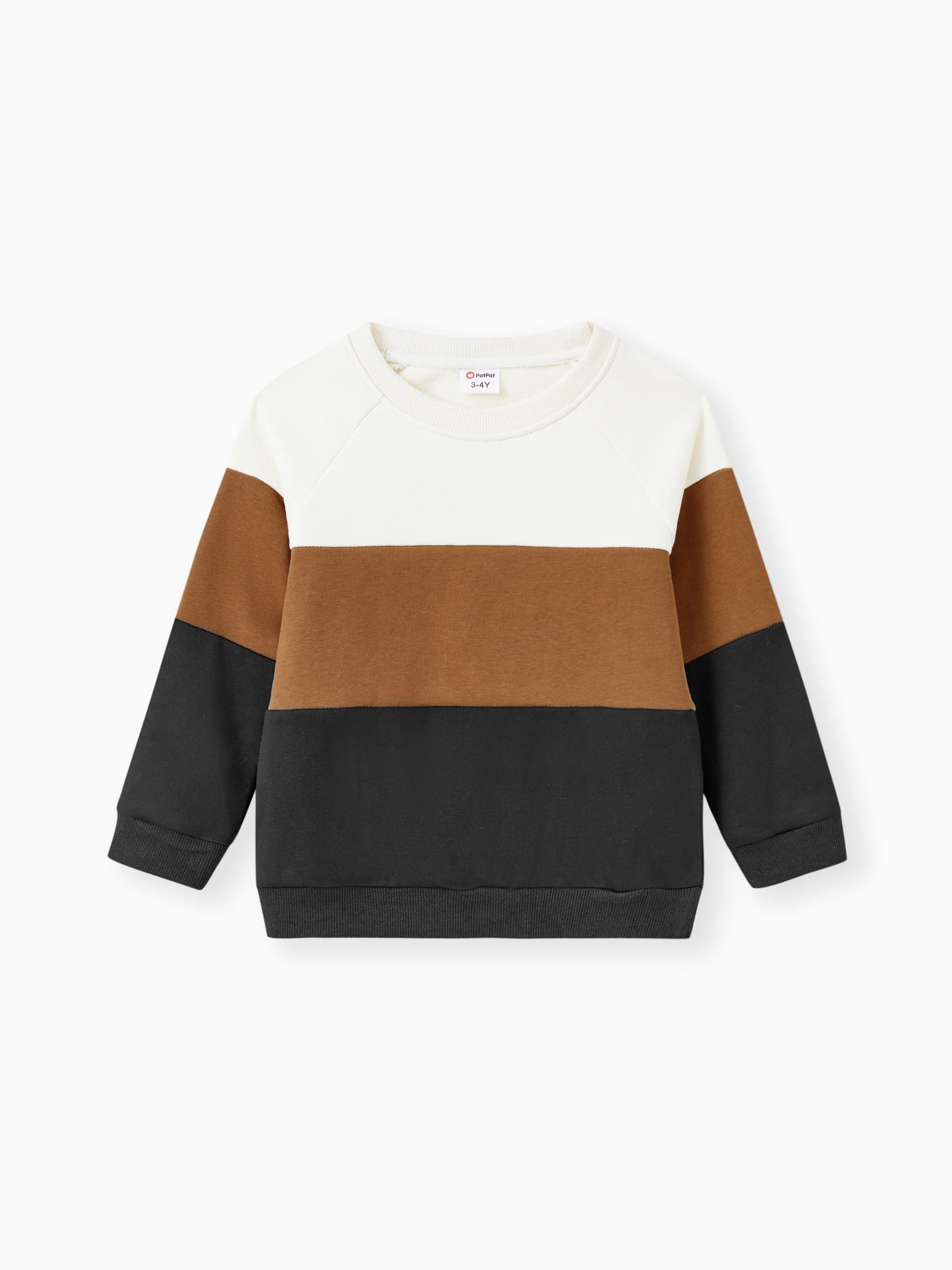 

Family Matching Brown Corduroy Color block Sweatshirt or Adjustable Pinafore Dress