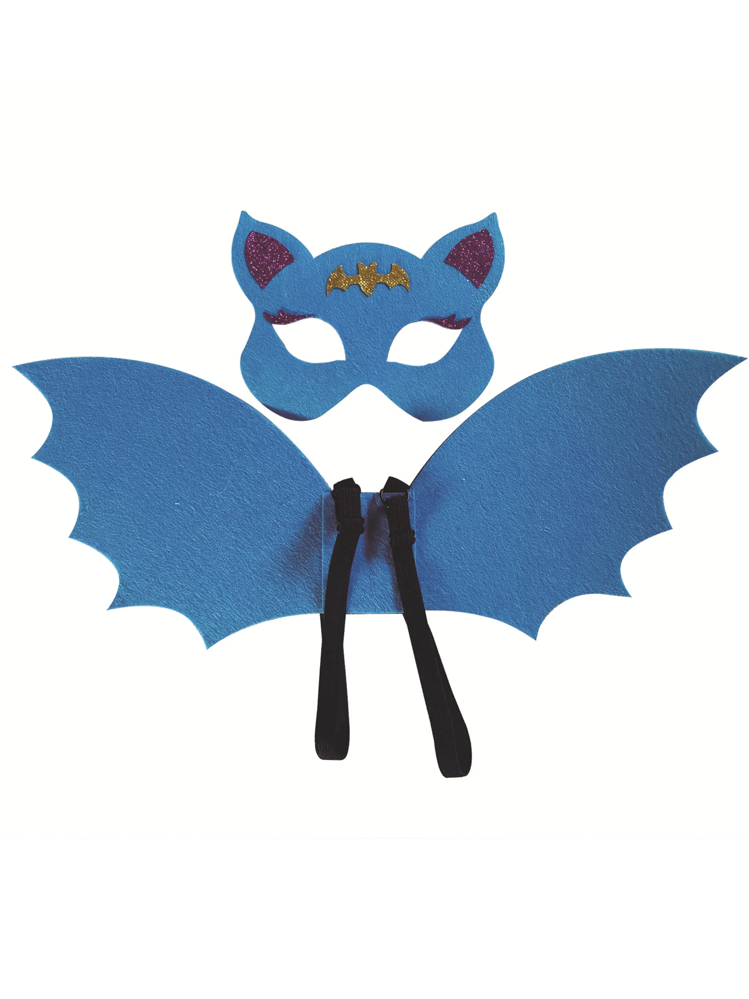 

Kids' Halloween Party 2-Piece Set: Bat Wing and Mask Cosplay Prop with Adjustable Elastic