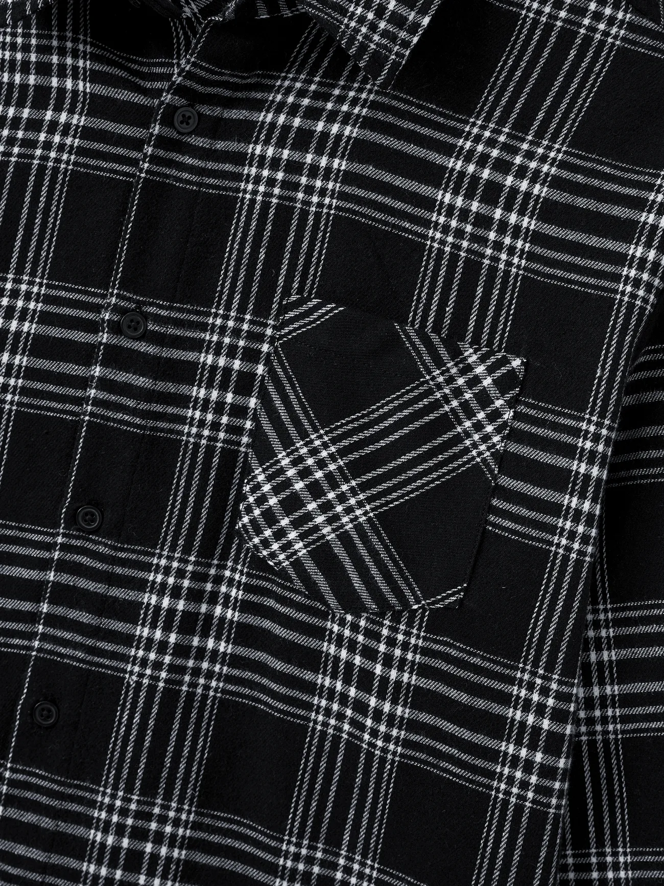Men - Family Matching Sets Black Plaid Shirt or Elegant Ribbed Top Flowy Tulle Mesh Dress - Black - image 25