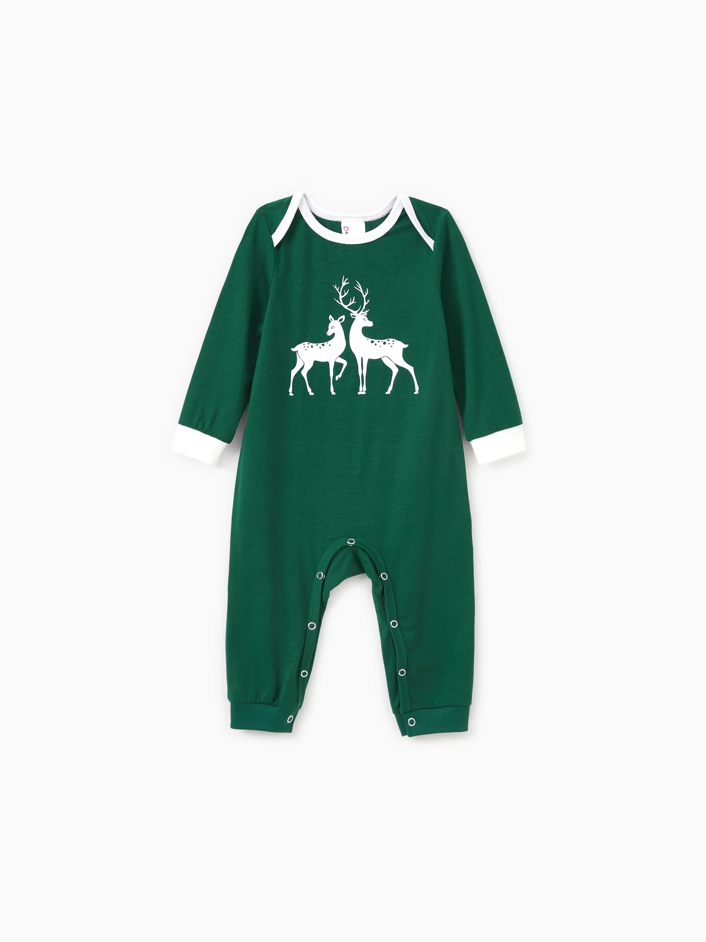 

Christmas Family Matching Glow in the Dark Reindeer Tops Allover Pattern Pants Pajamas Sets with Pockets and Drawstring