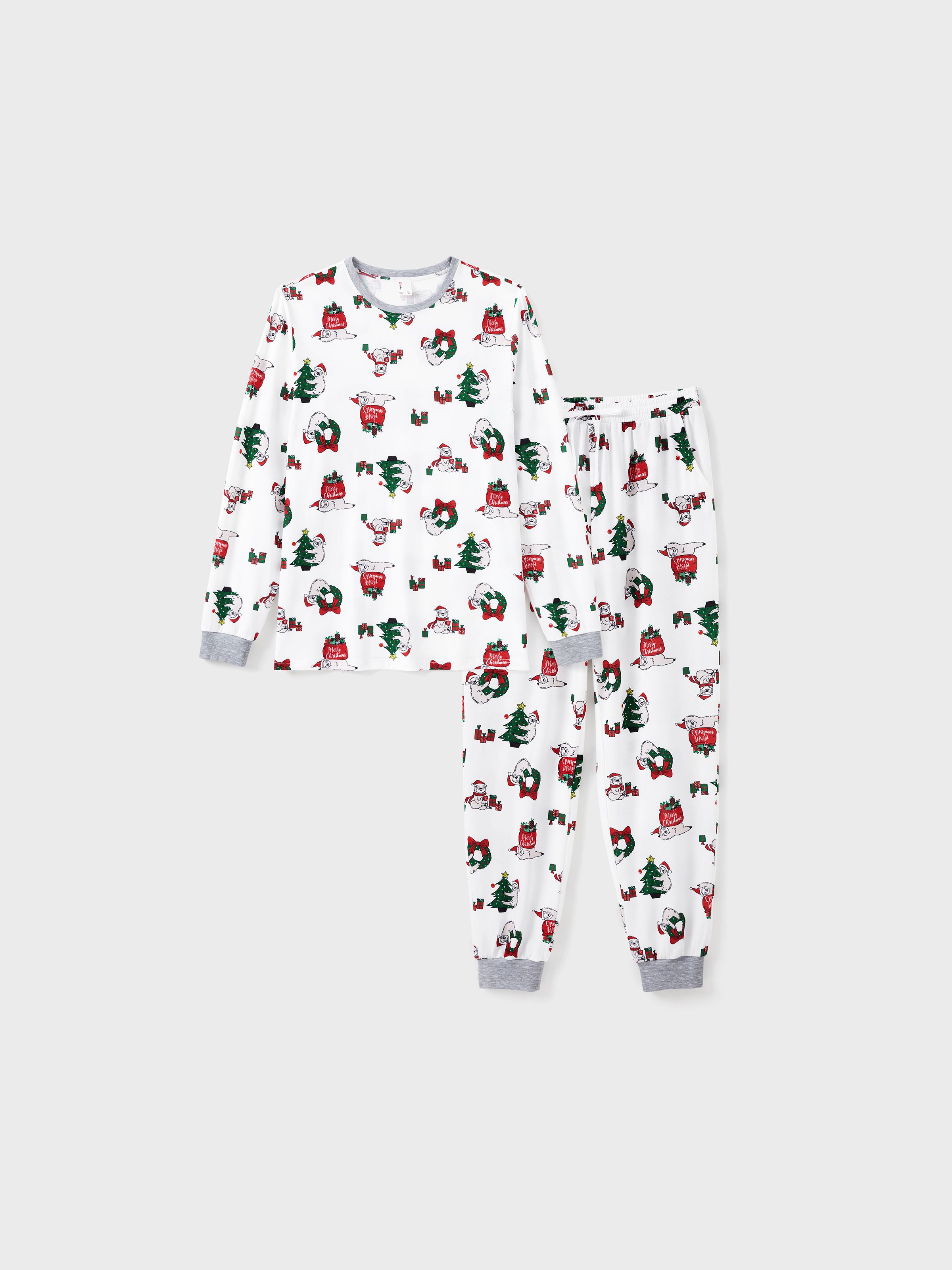 

Christmas Pajamas Family Matching Cutie Sloths Pattern Long Sleeves Pajamas Sets