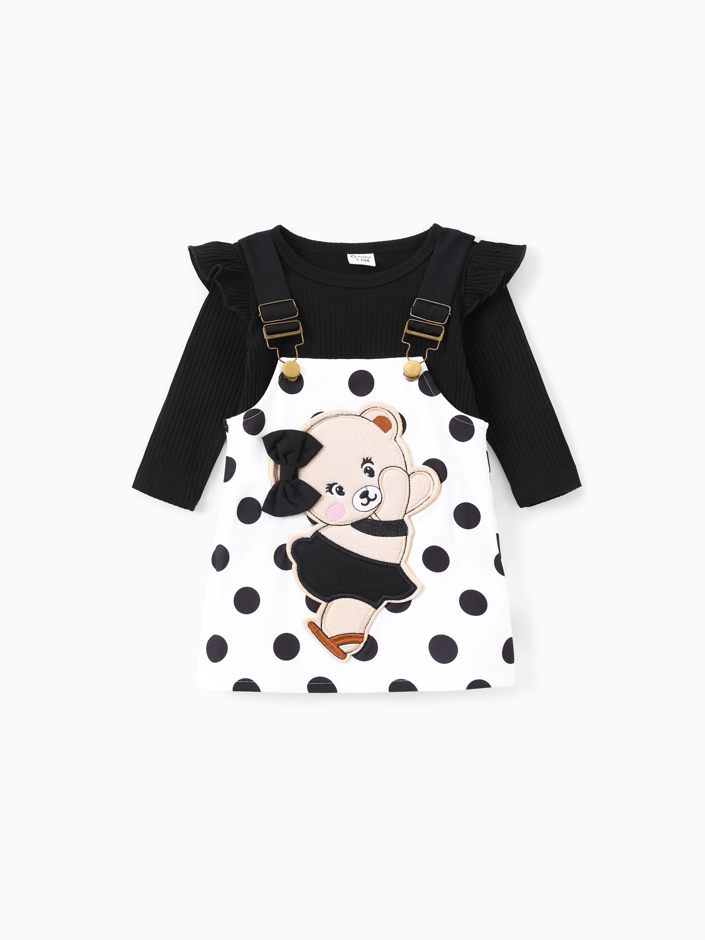 Baby Girl 2pcs Bear Style Tee and Embroidered Dress Set Only 24.99 PatPat US Mobile