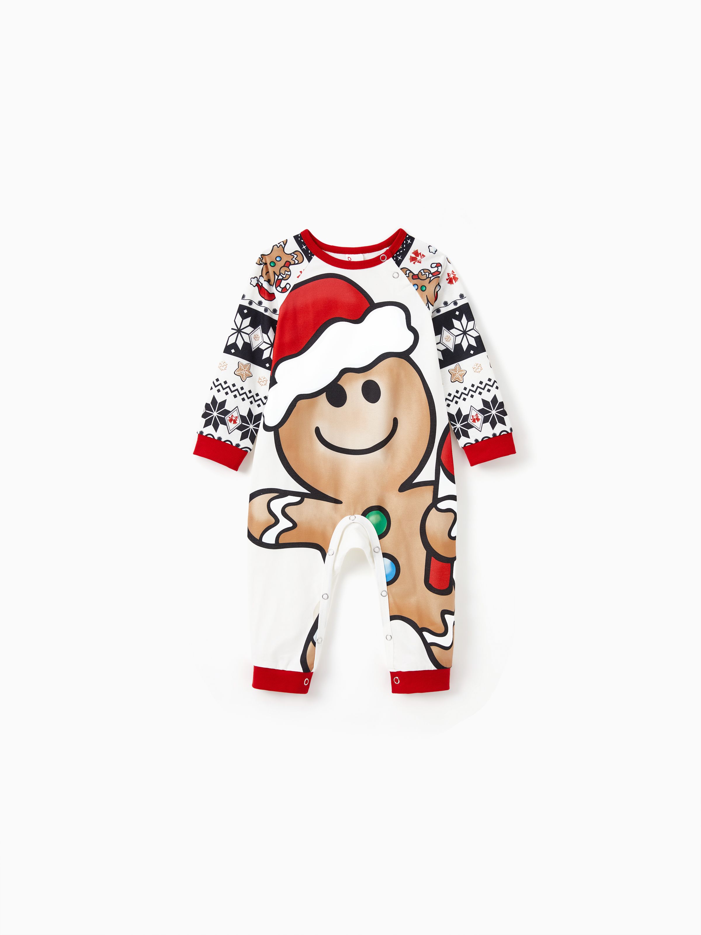 

Christmas Family Matching Raglan Sleeves Gingerbread Man Pajamas Sets with Drawstring and Pockets