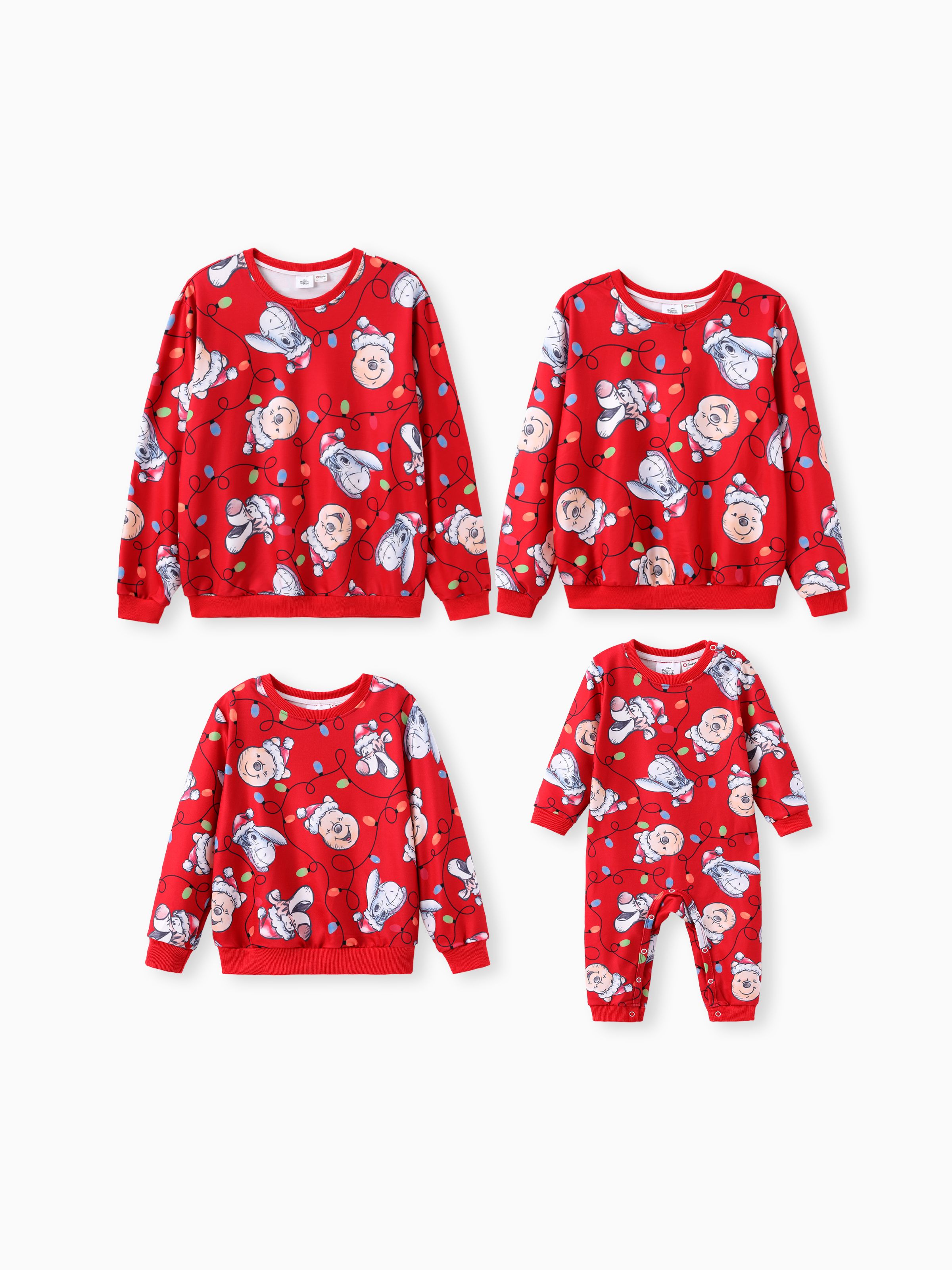 

Disney Winnie the Pooh Family matching Christmas Character All-over Print Long-sleeve Top