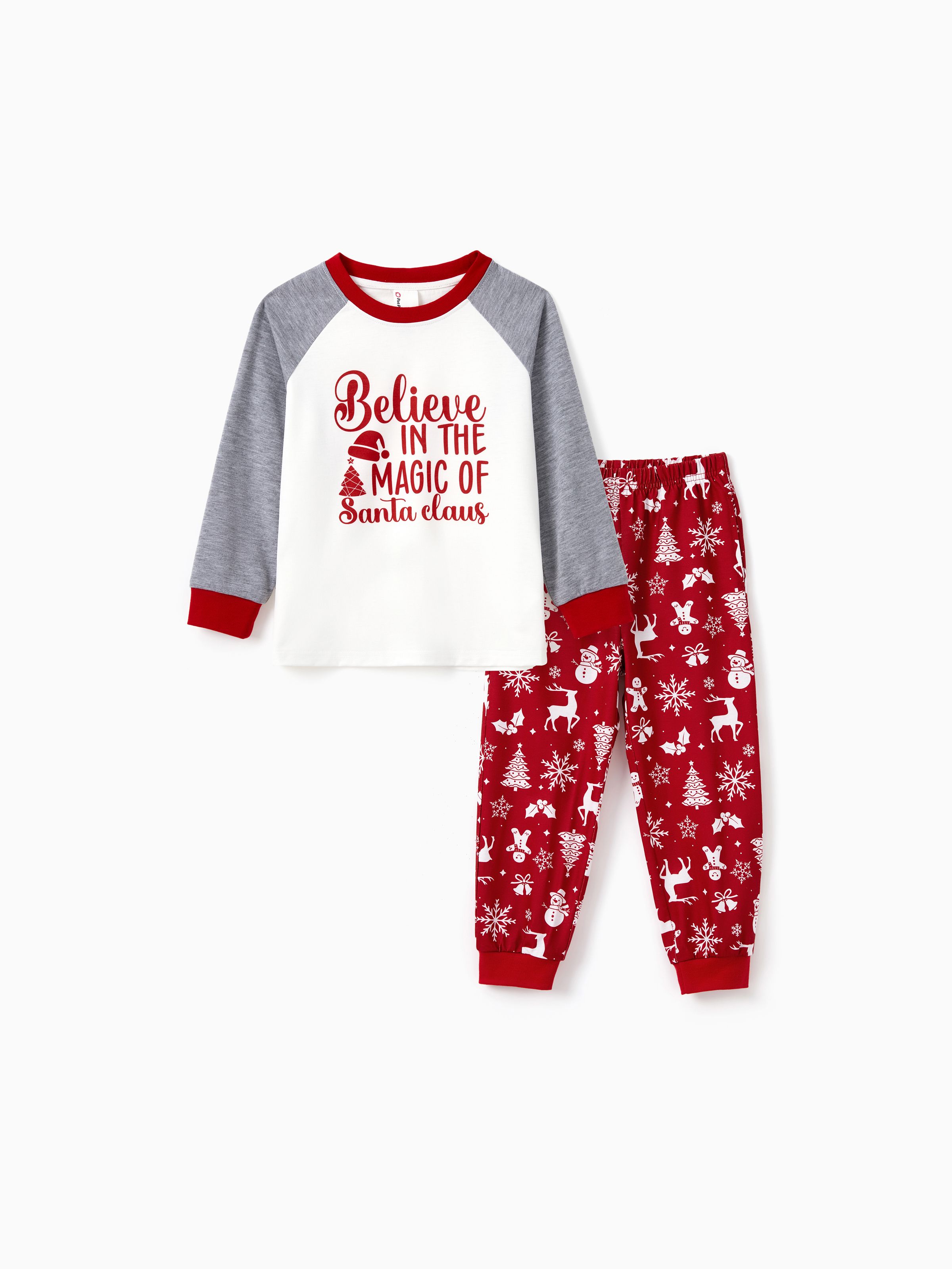 

Christmas Family Believe in the Magic of Santa Claus Pajamas Sets with Drawstring and String ( Flame Resistant )