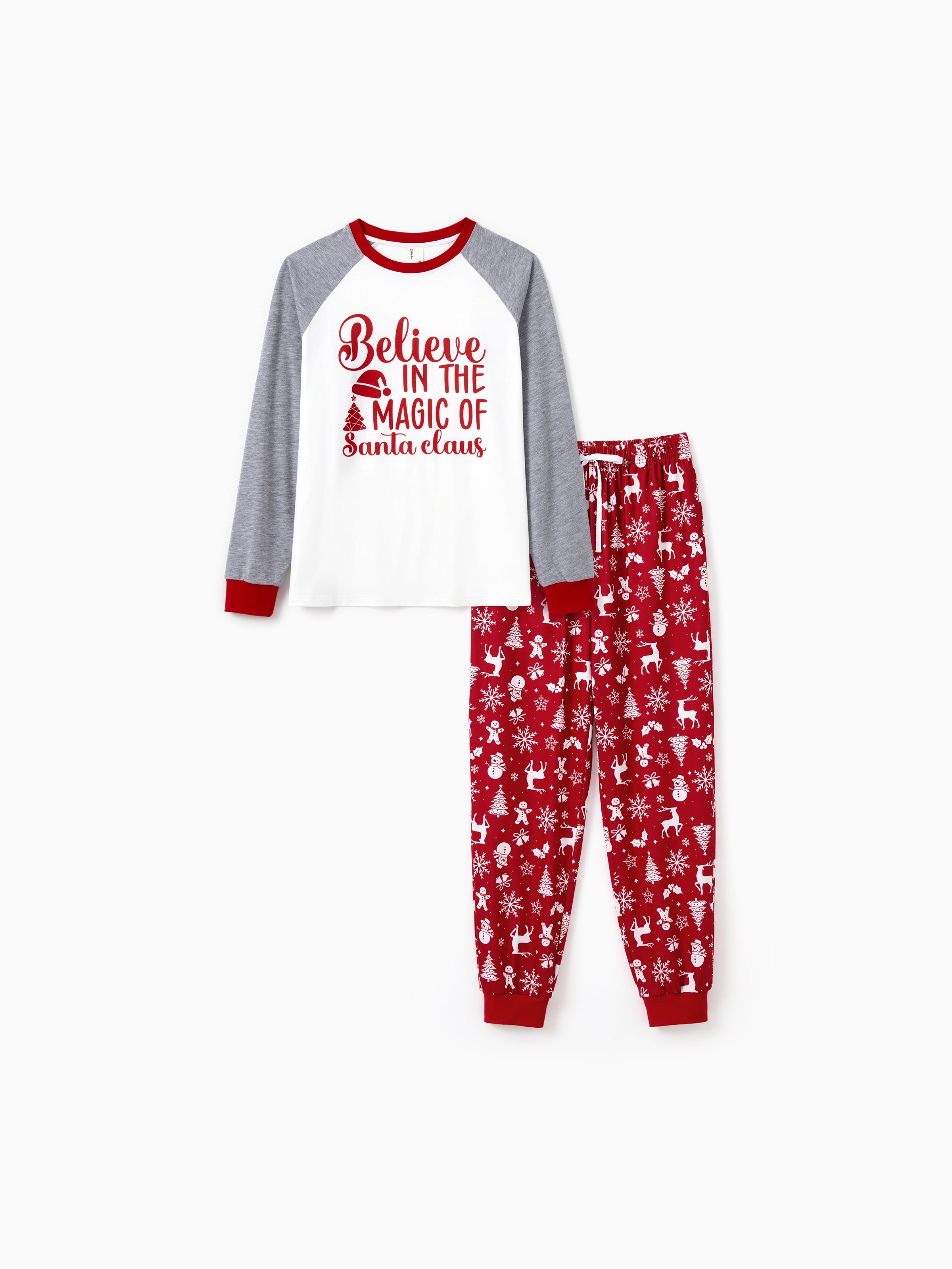 

Christmas Family Believe in the Magic of Santa Claus Pajamas Sets with Drawstring and String ( Flame Resistant )