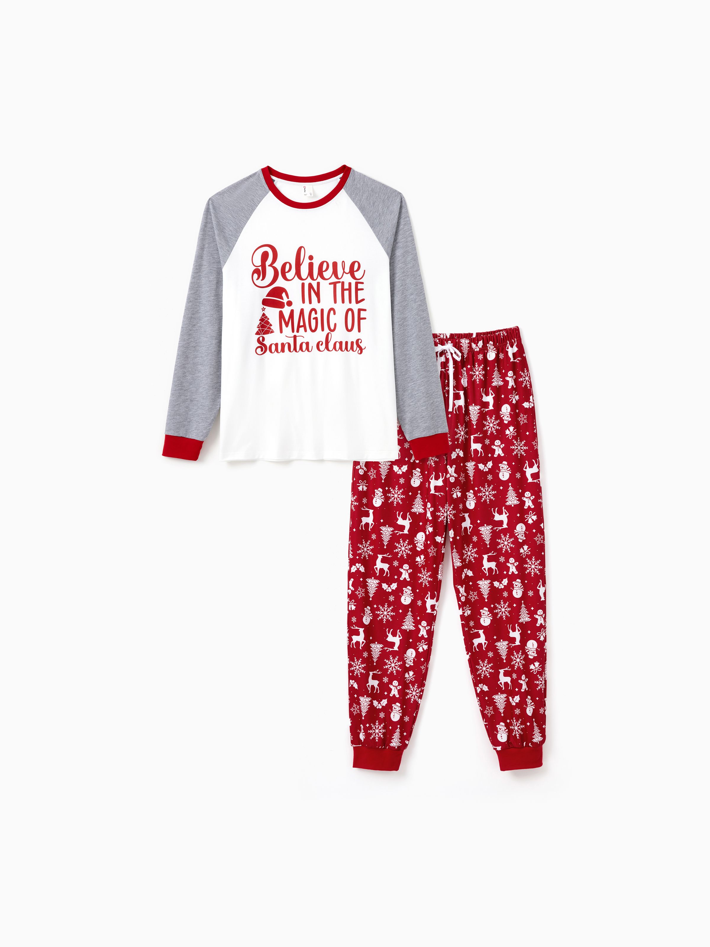 

Christmas Family Believe in the Magic of Santa Claus Pajamas Sets with Drawstring and String ( Flame Resistant )