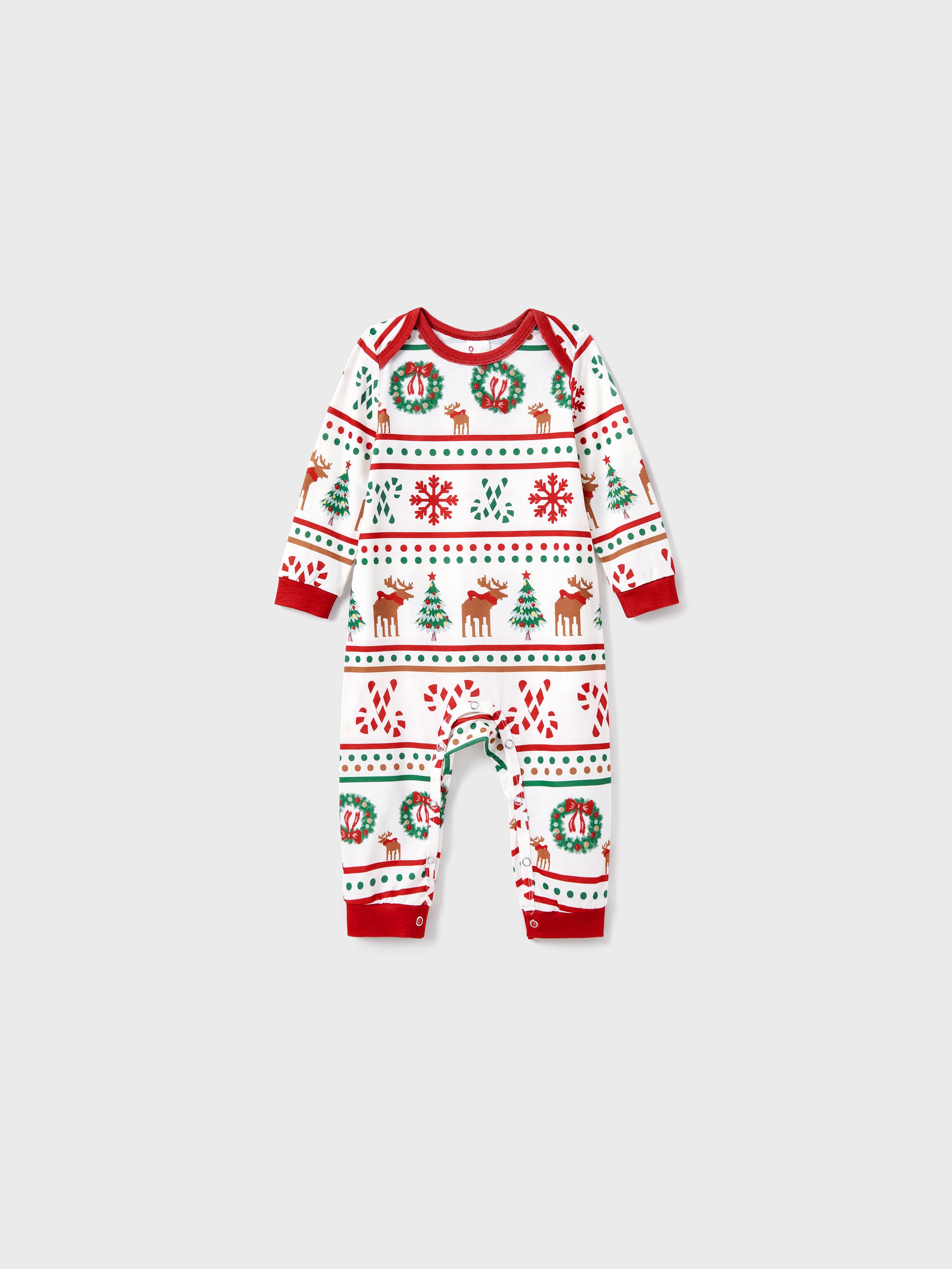 

Christmas Family Matching Allover Reindeer/Snowflake/Xmas Tree Pattern Pajamas Sets