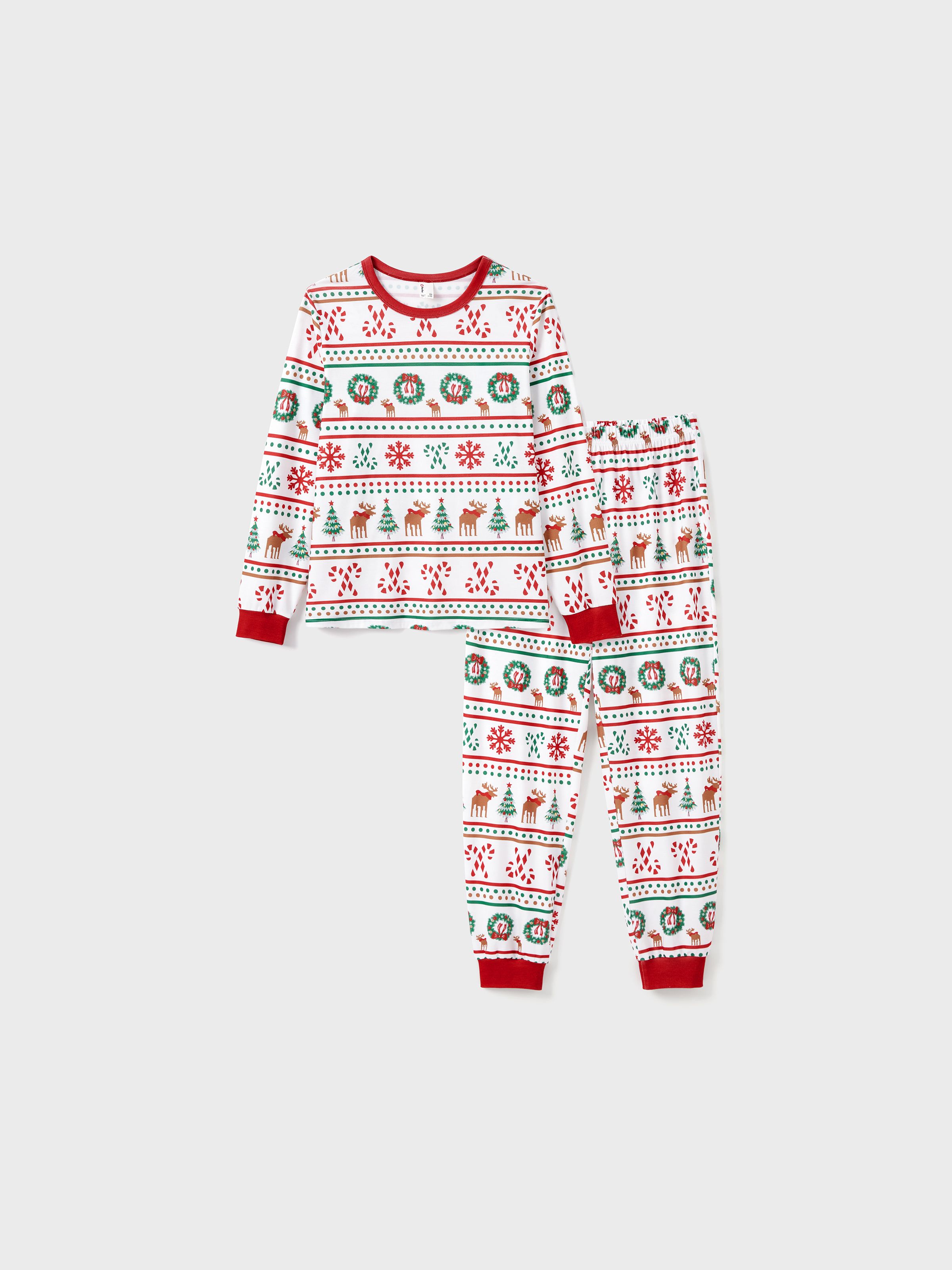 

Christmas Family Matching Allover Reindeer/Snowflake/Xmas Tree Pattern Pajamas Sets