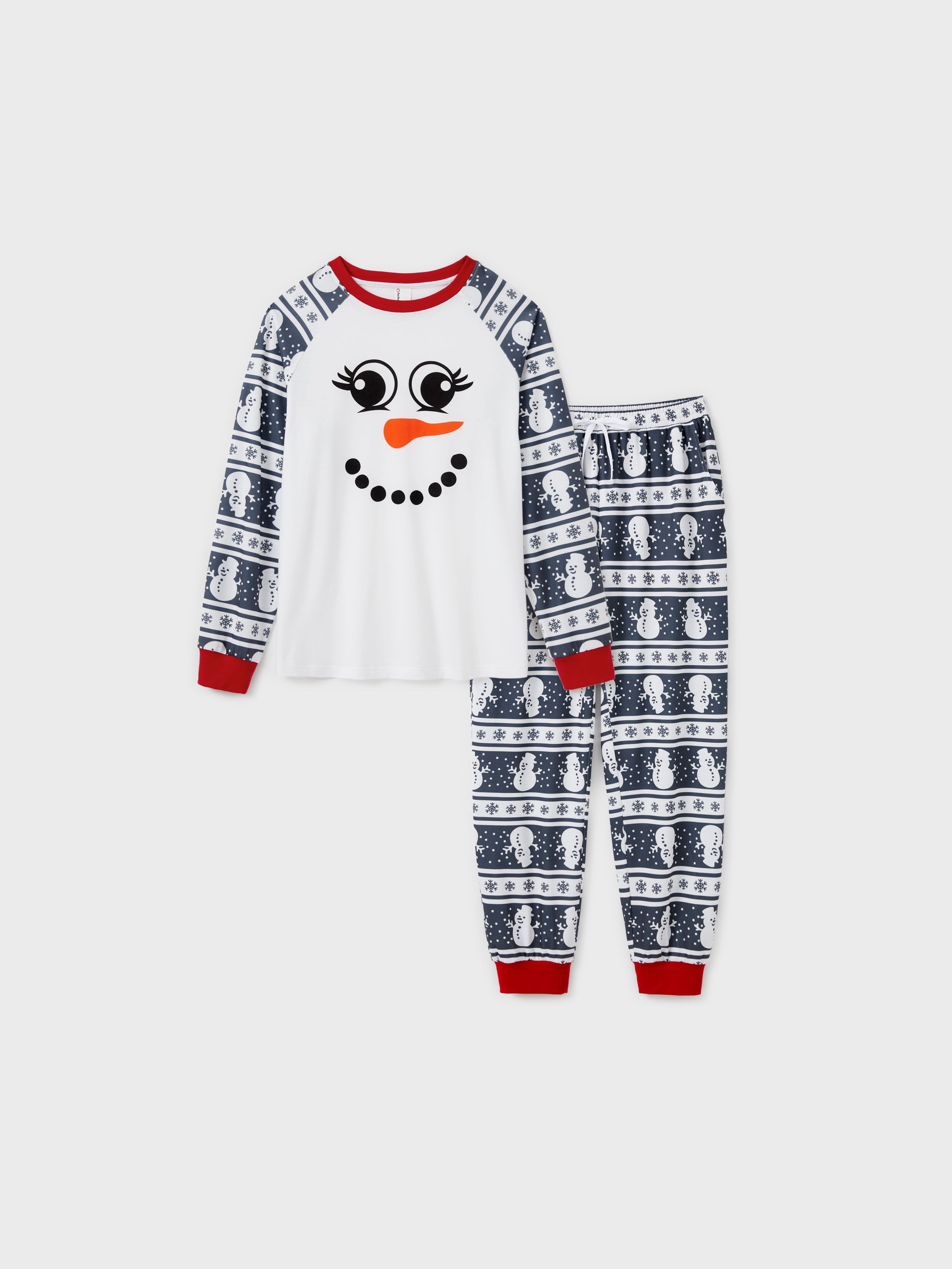 

Matching Christmas Pajamas Family Snowman Pattern Long Sleeves PJs Sets